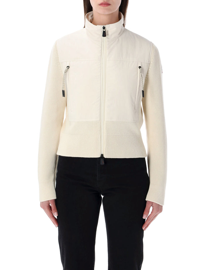 Moncler Grenoble padded zip-up cotton cardigan White Polyester