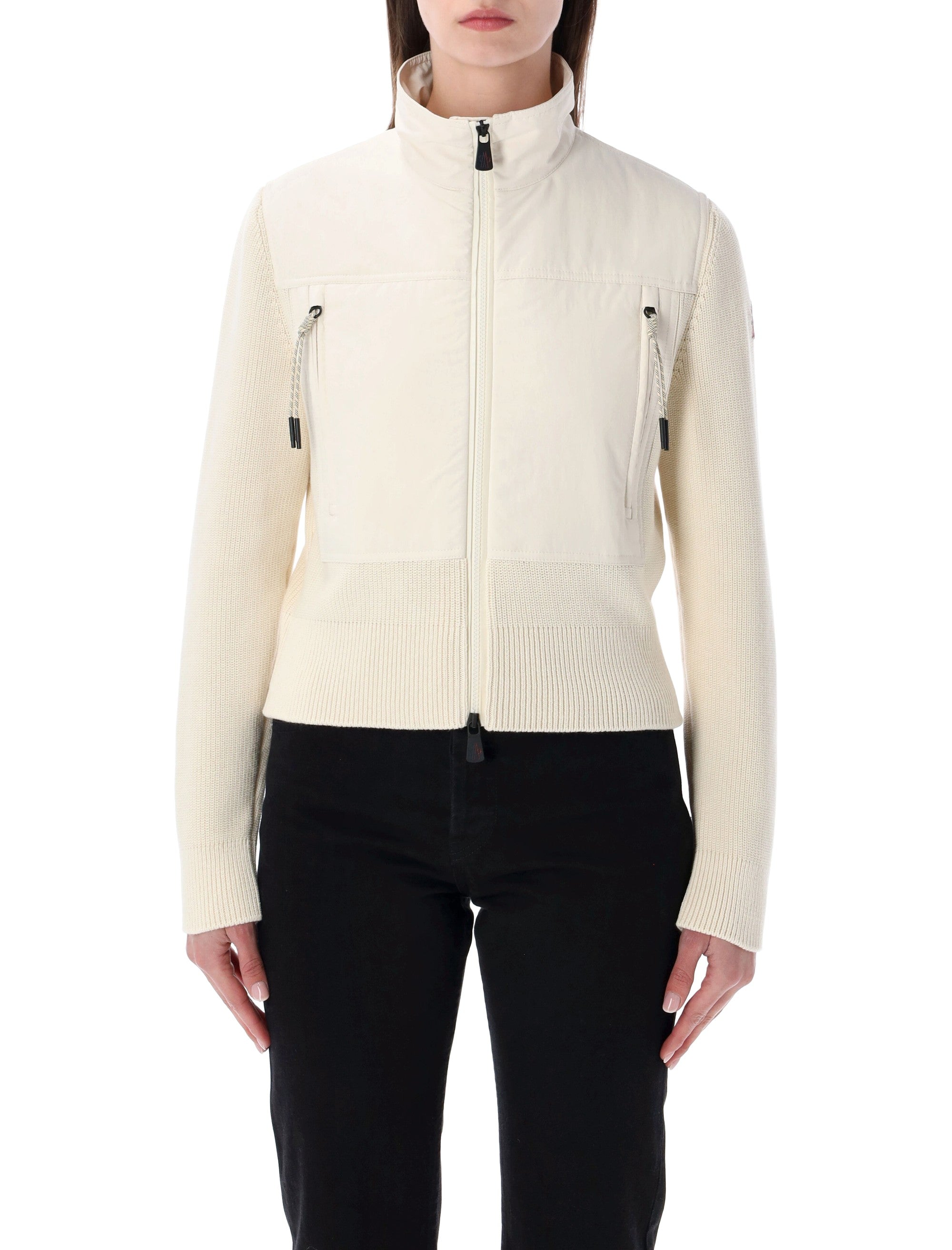 Moncler Grenoble padded zip-up cotton cardigan White Polyester