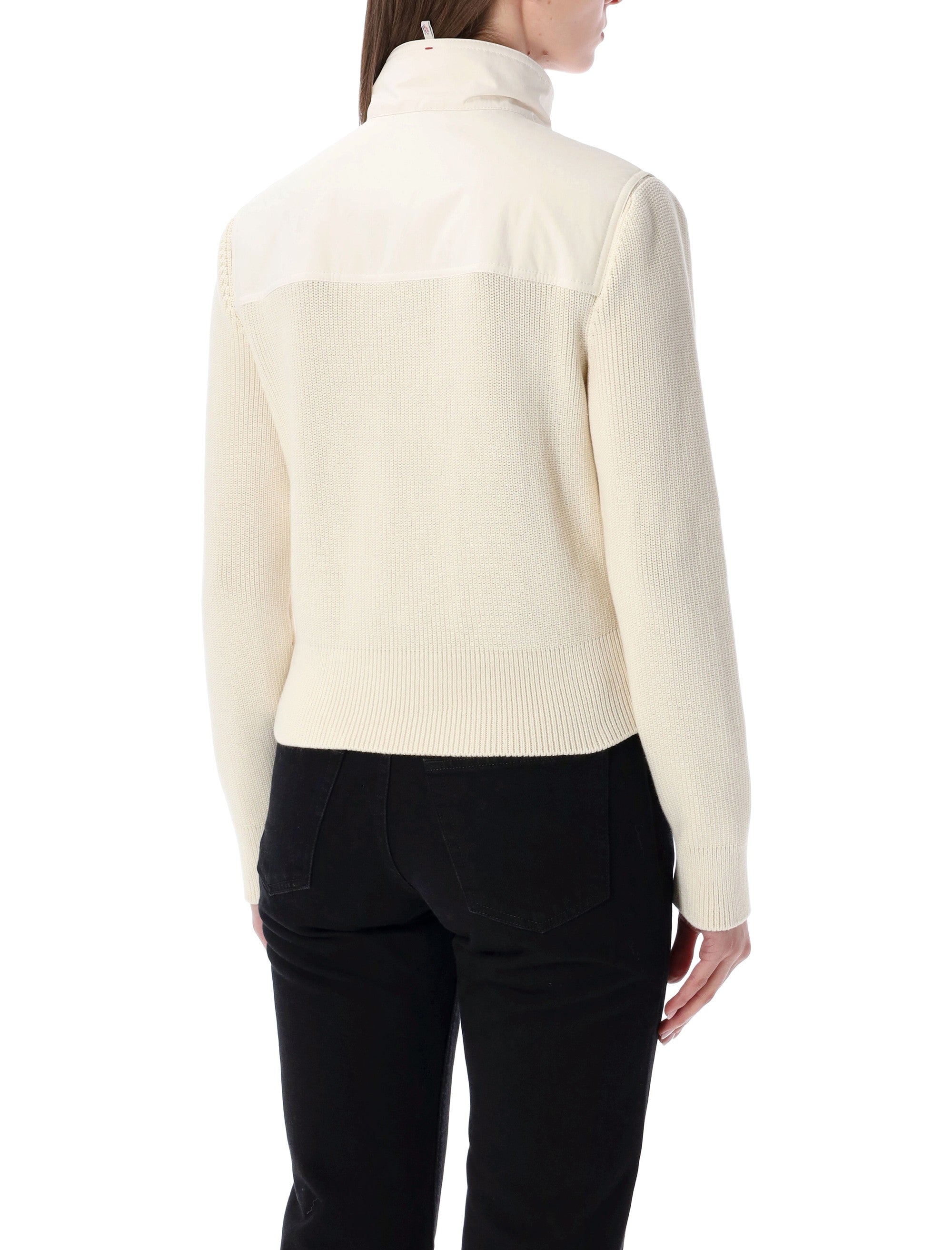 Moncler Grenoble padded zip-up cotton cardigan White Polyester