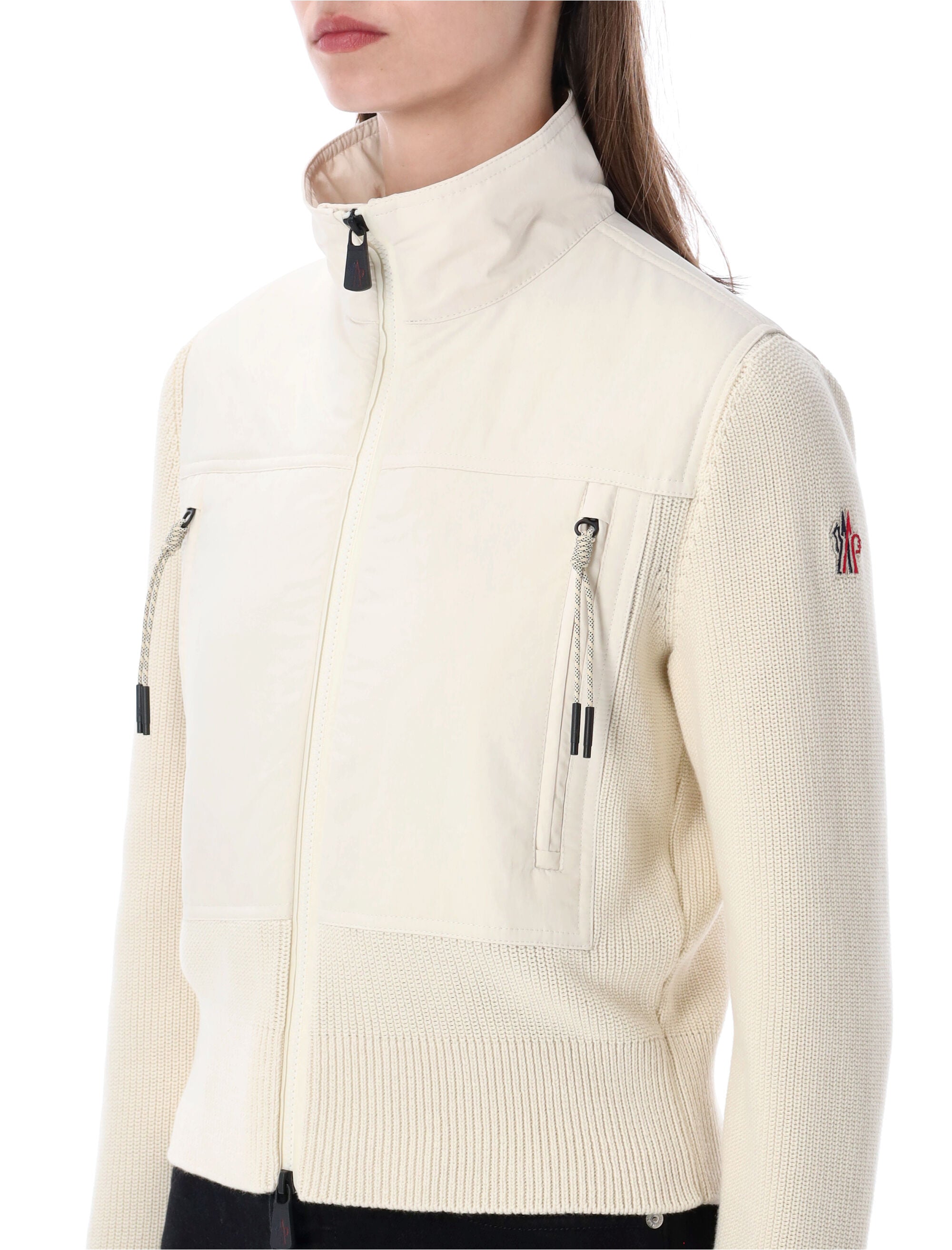 Moncler Grenoble padded zip-up cotton cardigan White Polyester