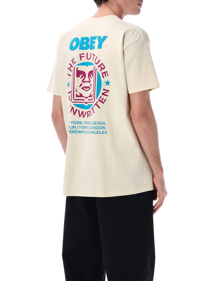 Obey Future Unwritten graphic t-shirt Cream Cotton Tshirt