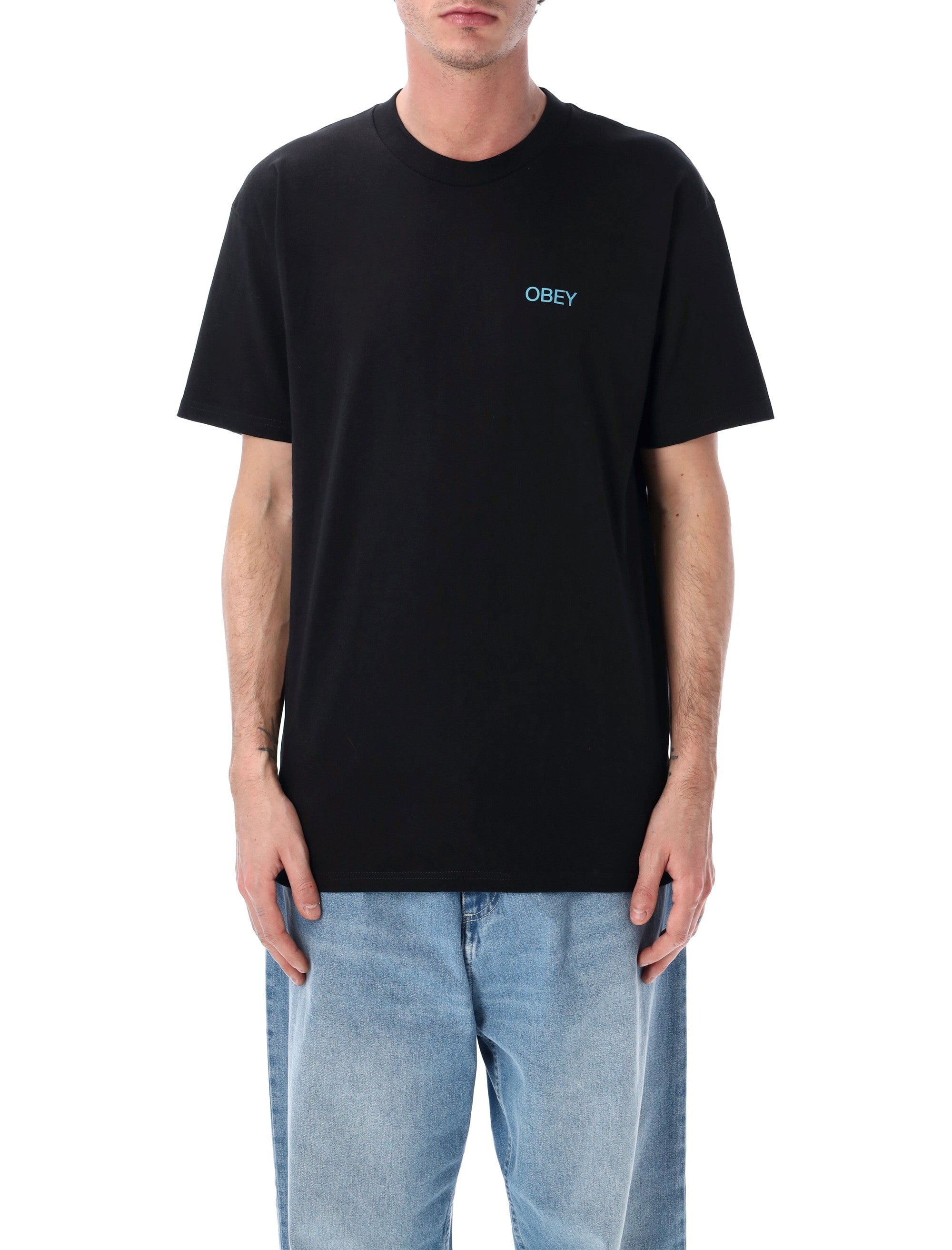 Obey Nouveau Angel graphic t-shirt Black Cotton Tshirt