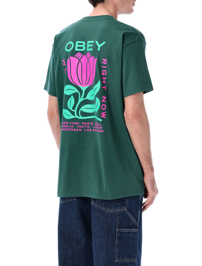 Obey In Bloom graphic t-shirt Rainforest Cotton Tshirt