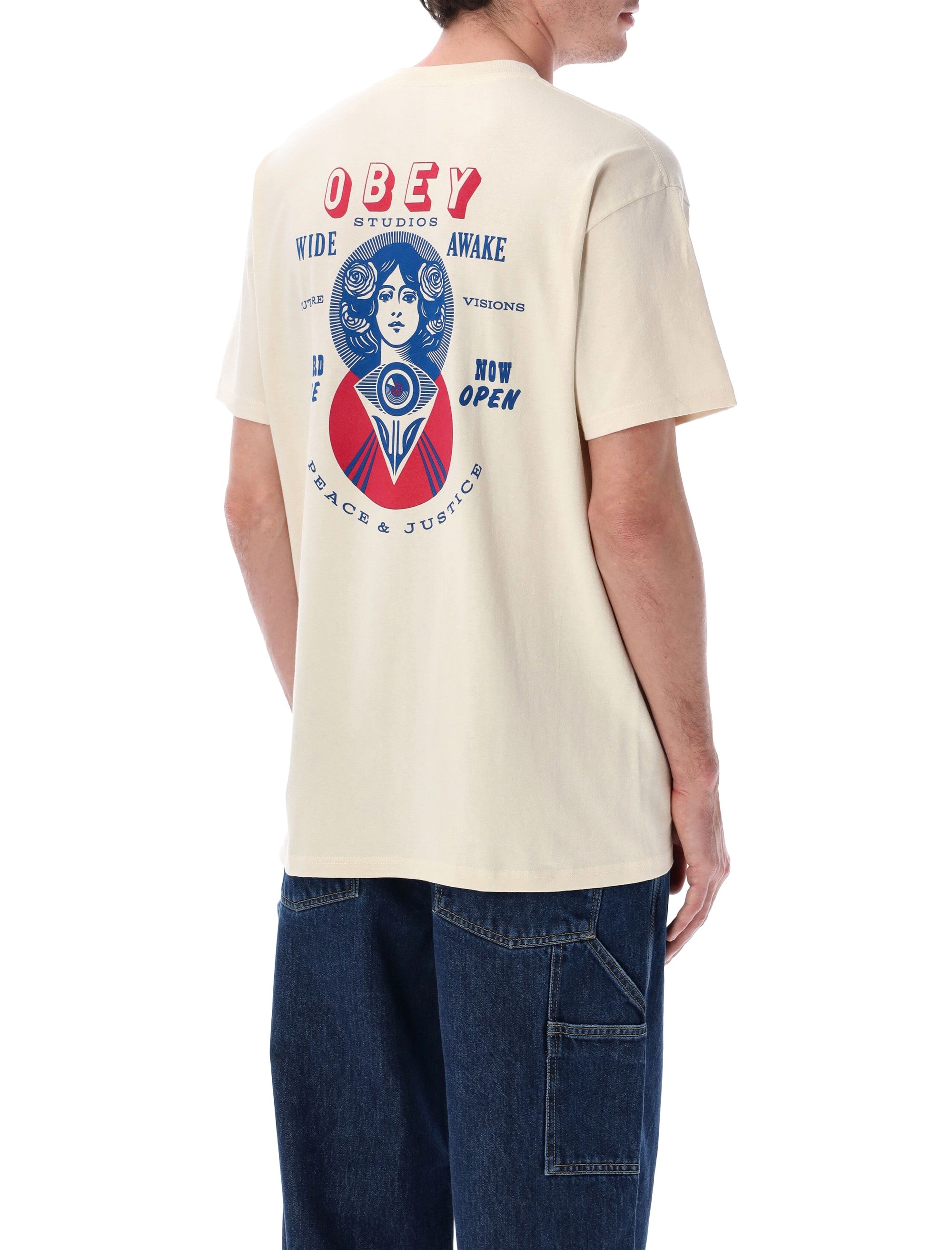 Obey Make Art Third Eye graphic t-shirt Cream Cotton Tshirt