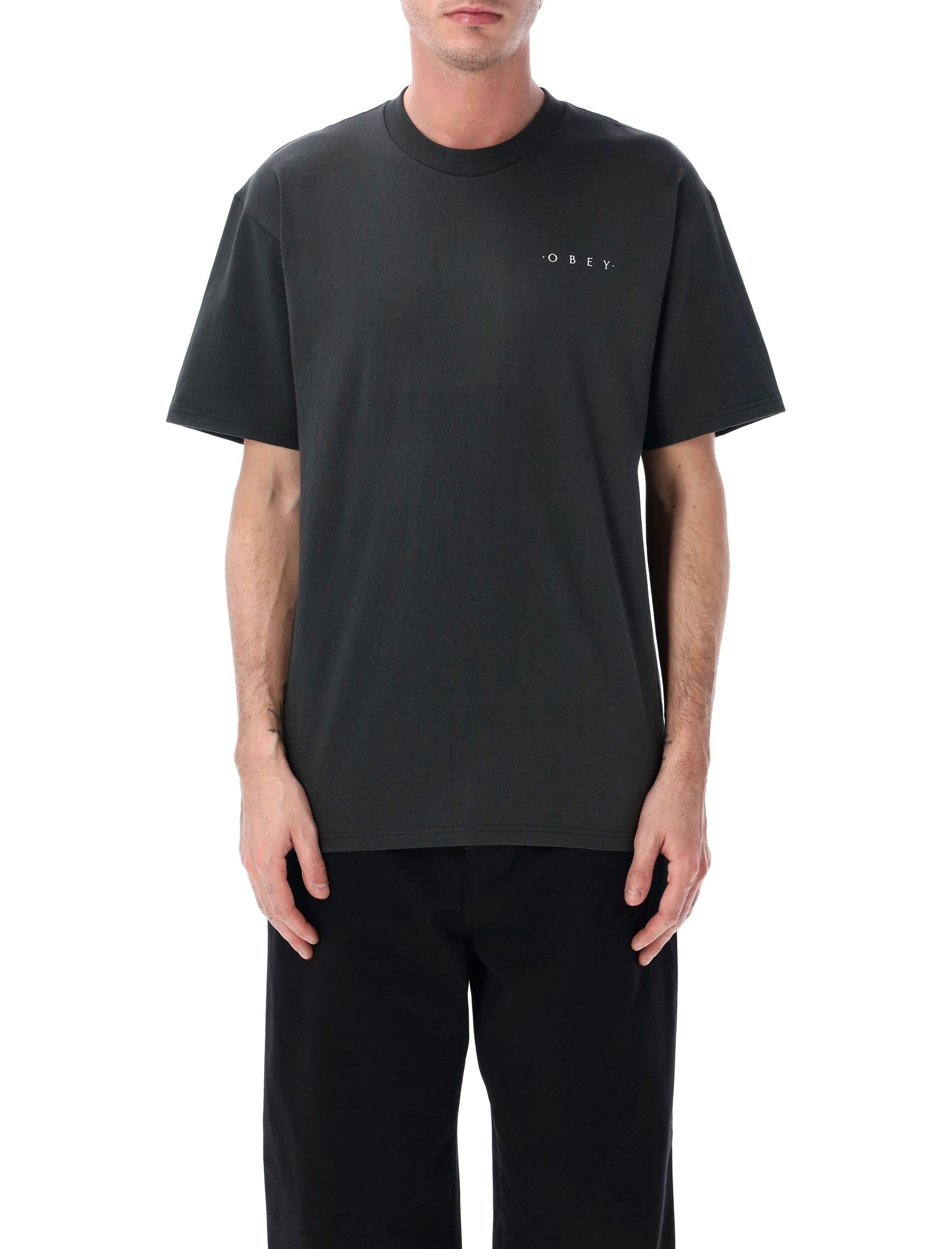Obey Architecture of the Universe tee Vintage Black Cotton Tshirt