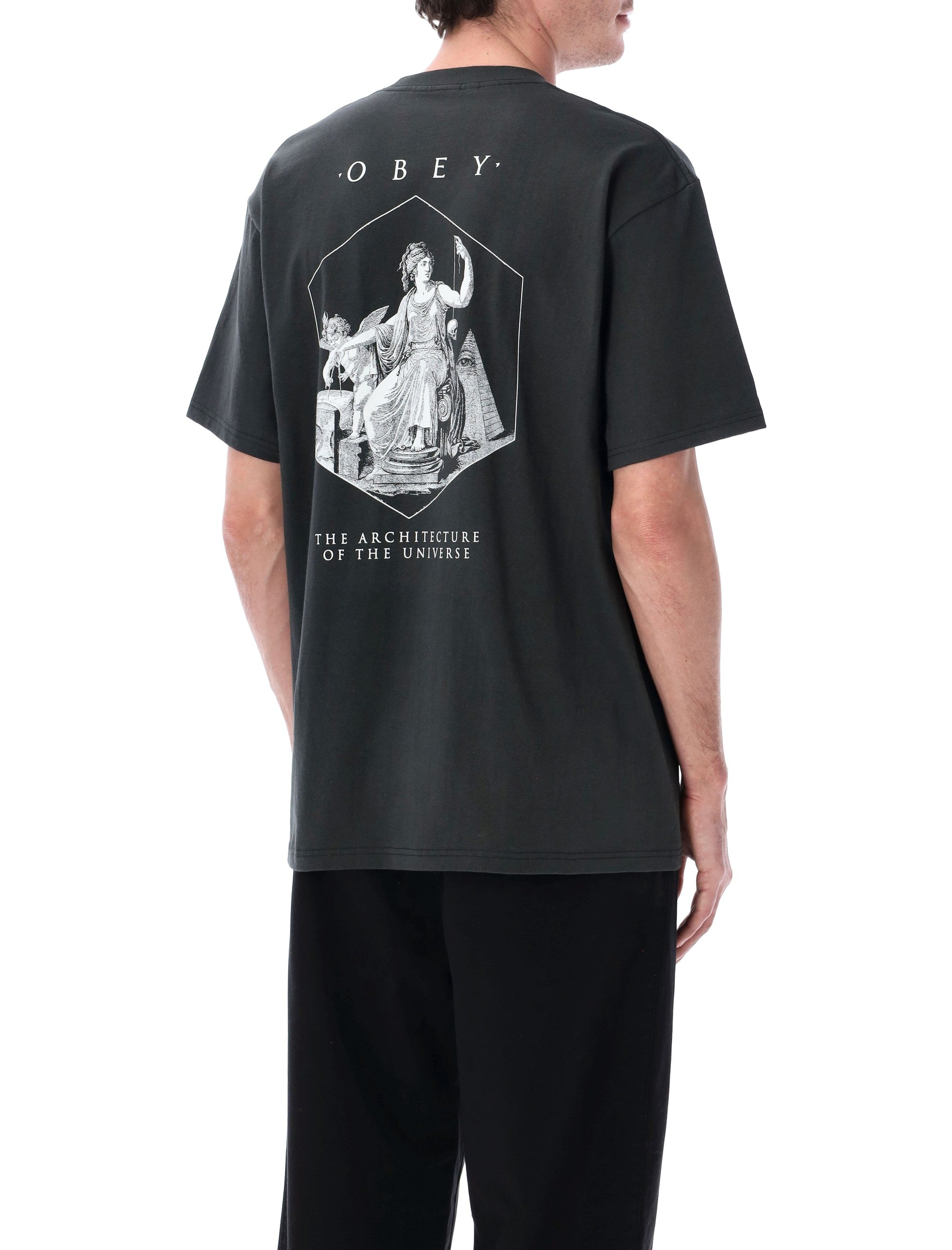 Obey Architecture of the Universe tee Vintage Black Cotton Tshirt