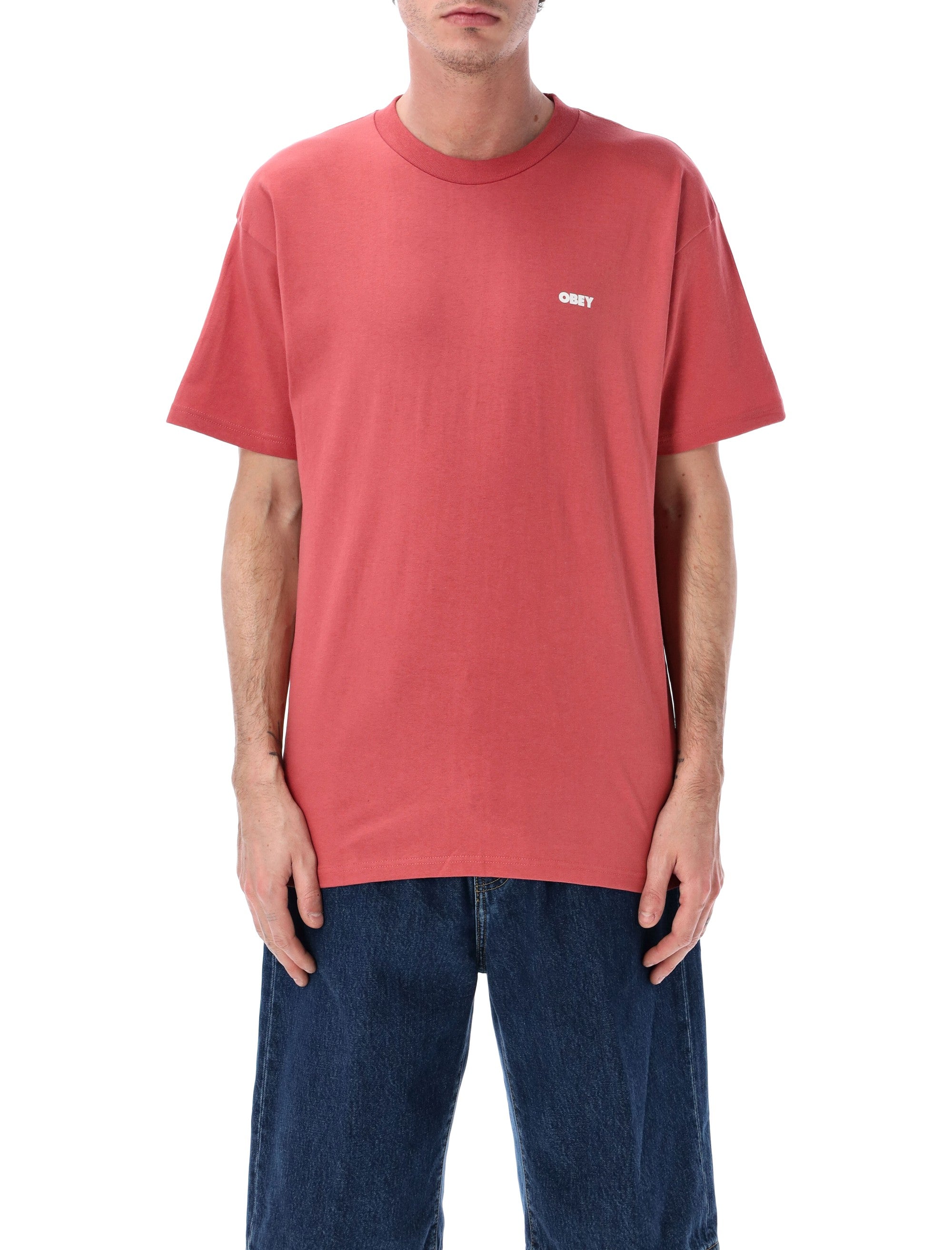 Obey Peep Hole graphic t-shirt Mineral Red Cotton Tshirt