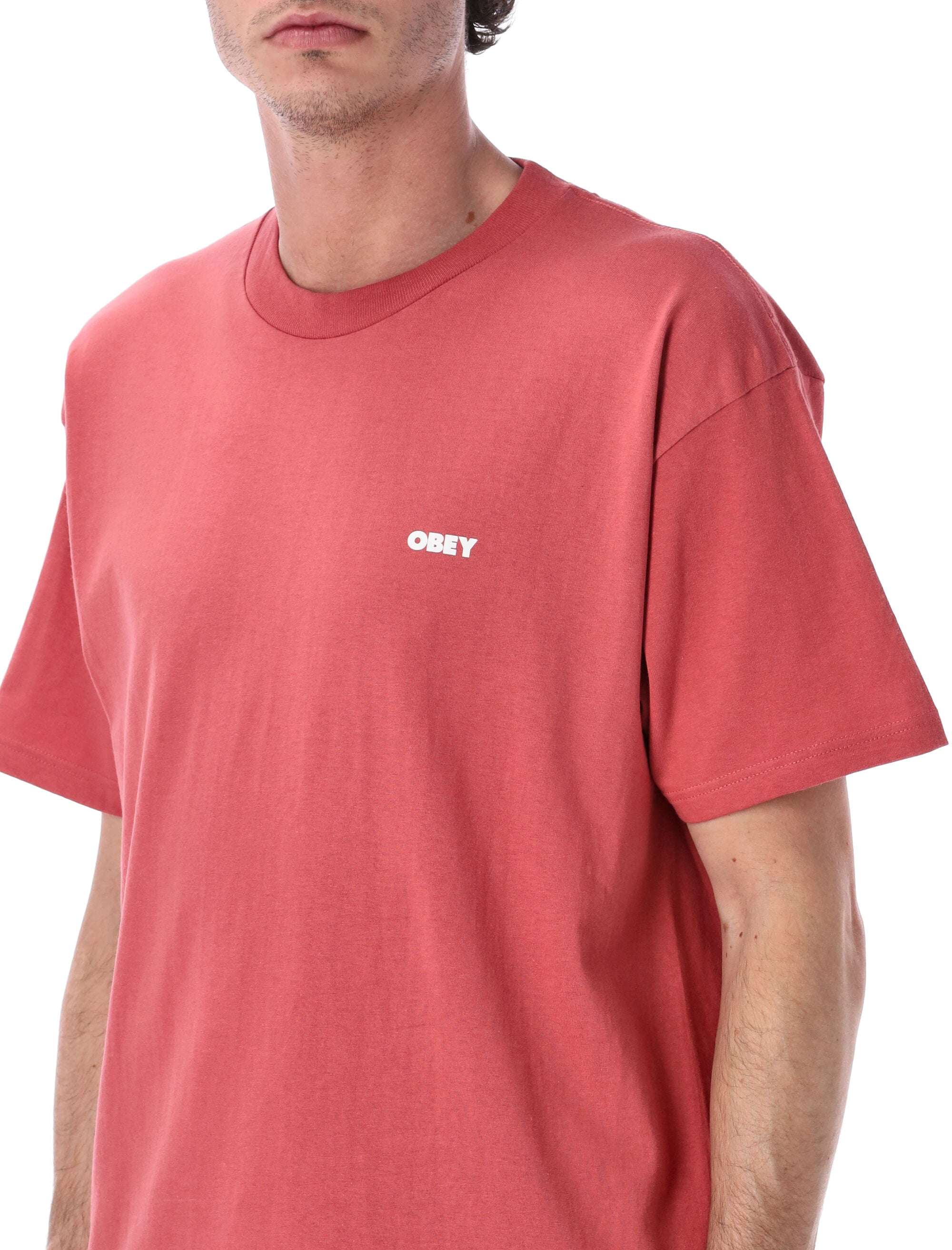 Obey Peep Hole graphic t-shirt Mineral Red Cotton Tshirt