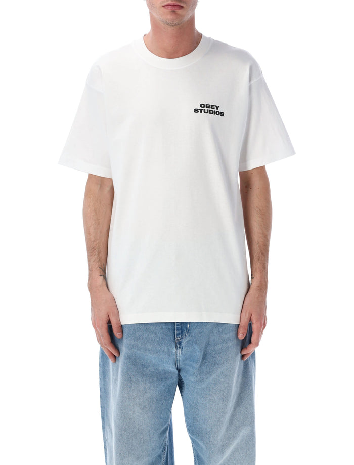 Obey Sky Face cotton tee White Tshirt