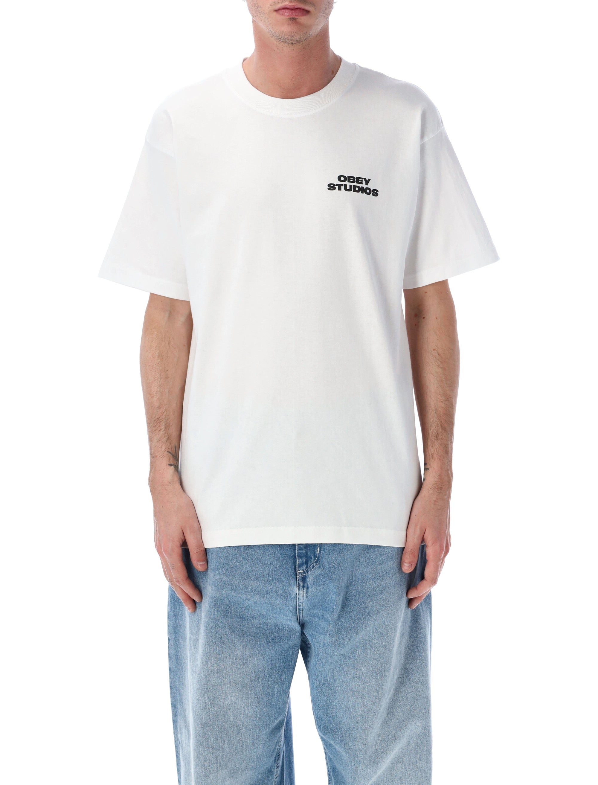 Obey Sky Face cotton tee White Tshirt