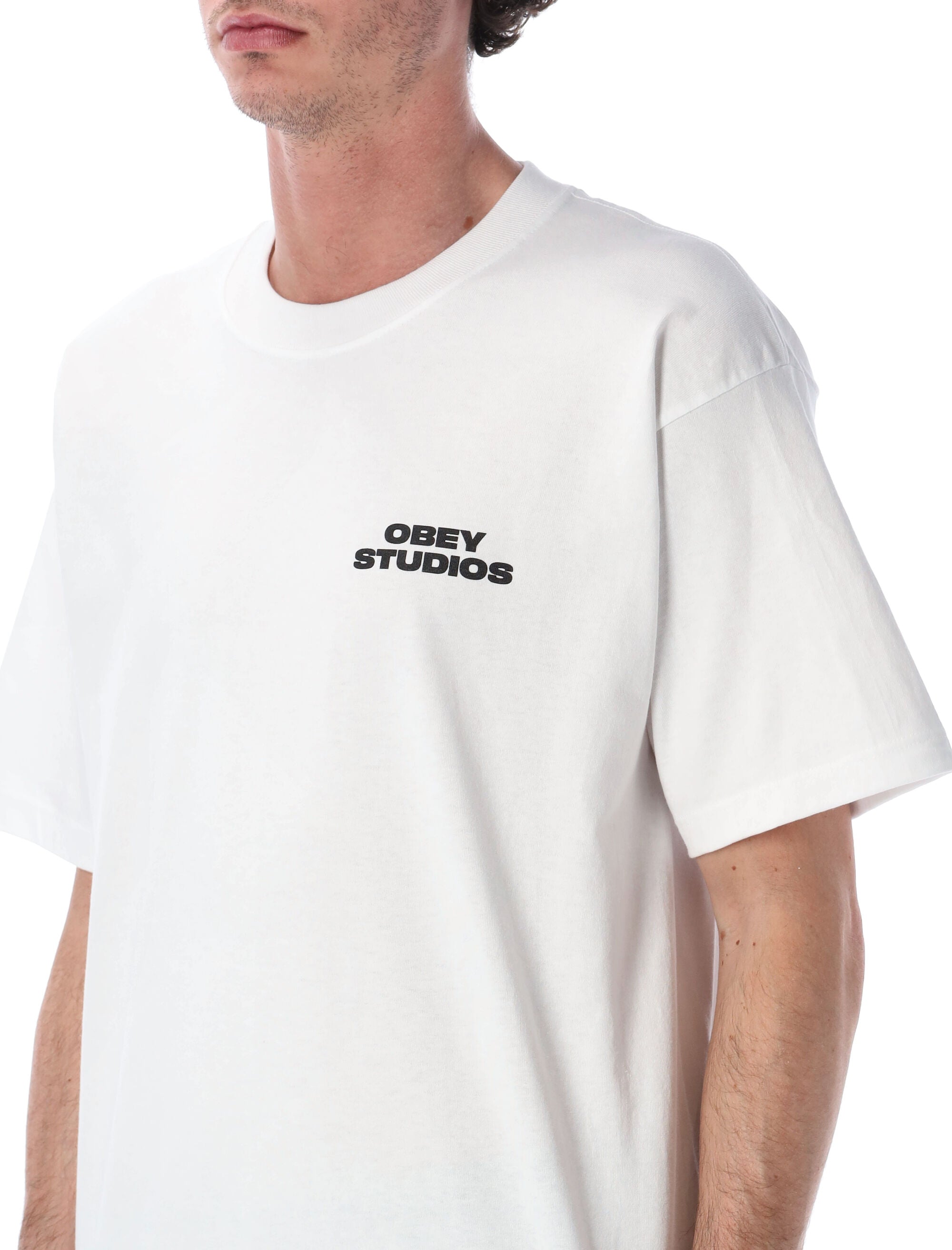 Obey Sky Face cotton tee White Tshirt