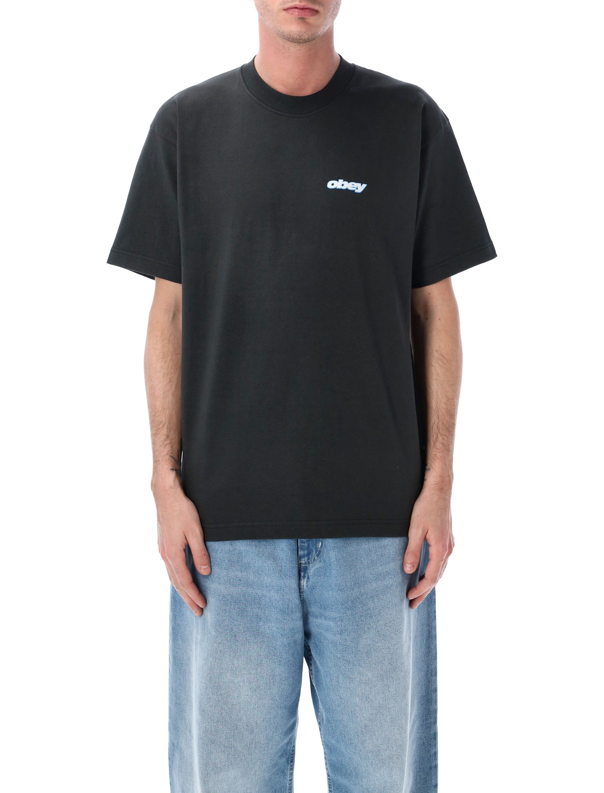 Obey Lips graphic cotton t-shirt Vintage Black Tshirt
