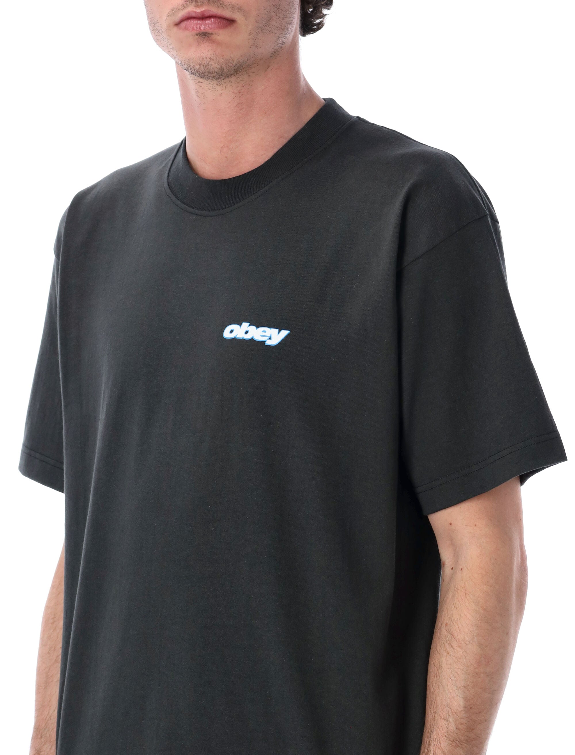 Obey Lips graphic cotton t-shirt Vintage Black Tshirt