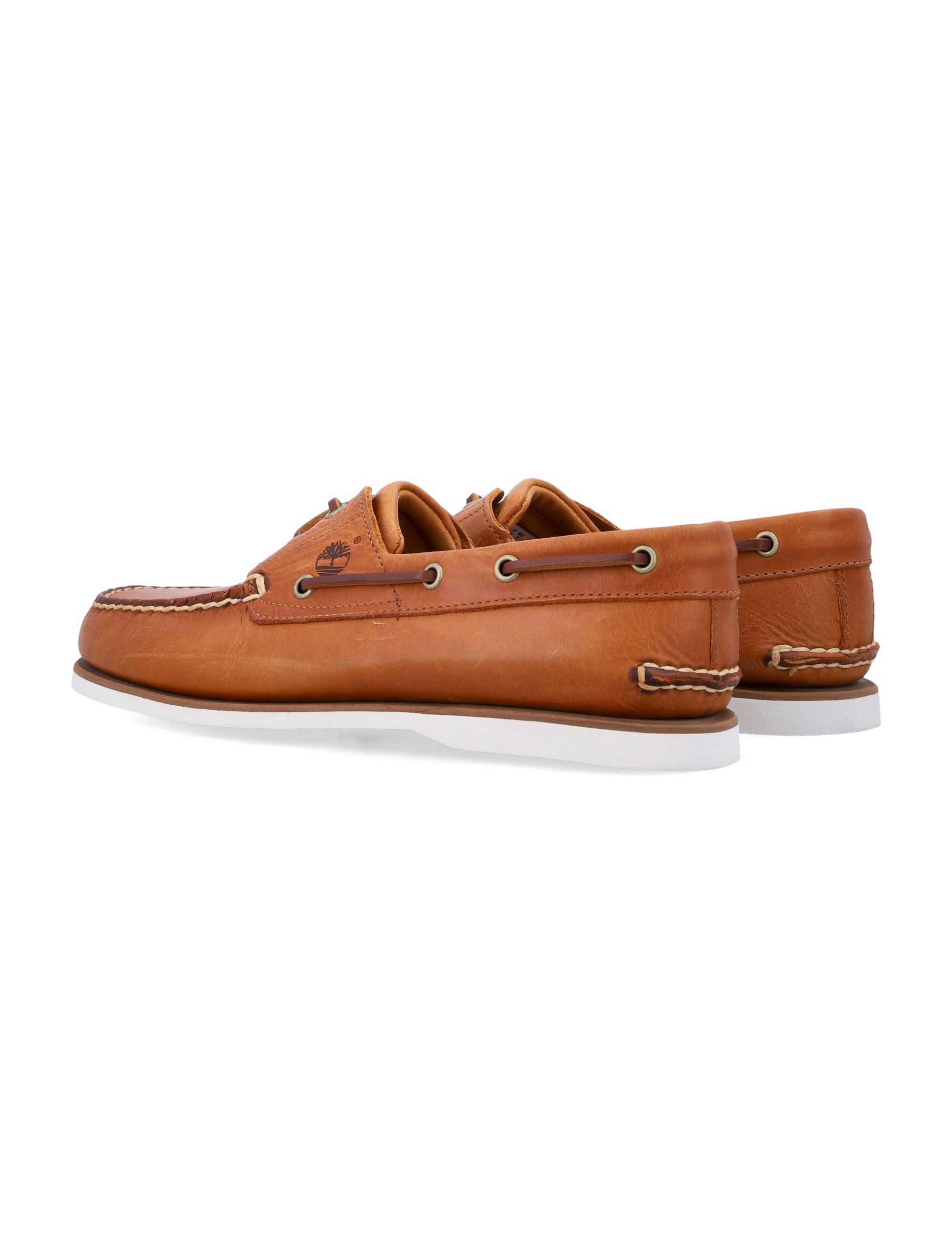 Timberland Classic 2-Eye Mens Brown Boat Shoe Leather Sole Loafers