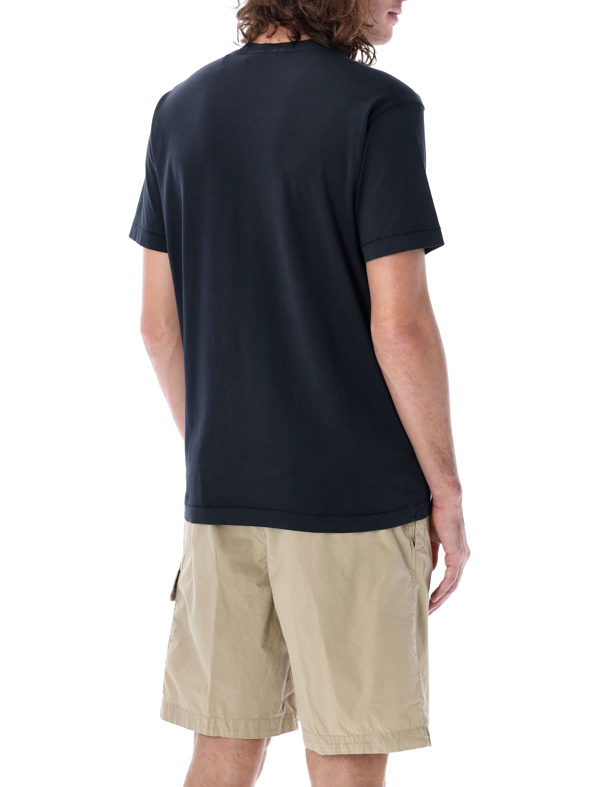 Stone Island cotton jersey t-shirt with Compass patch Navy Tshirt