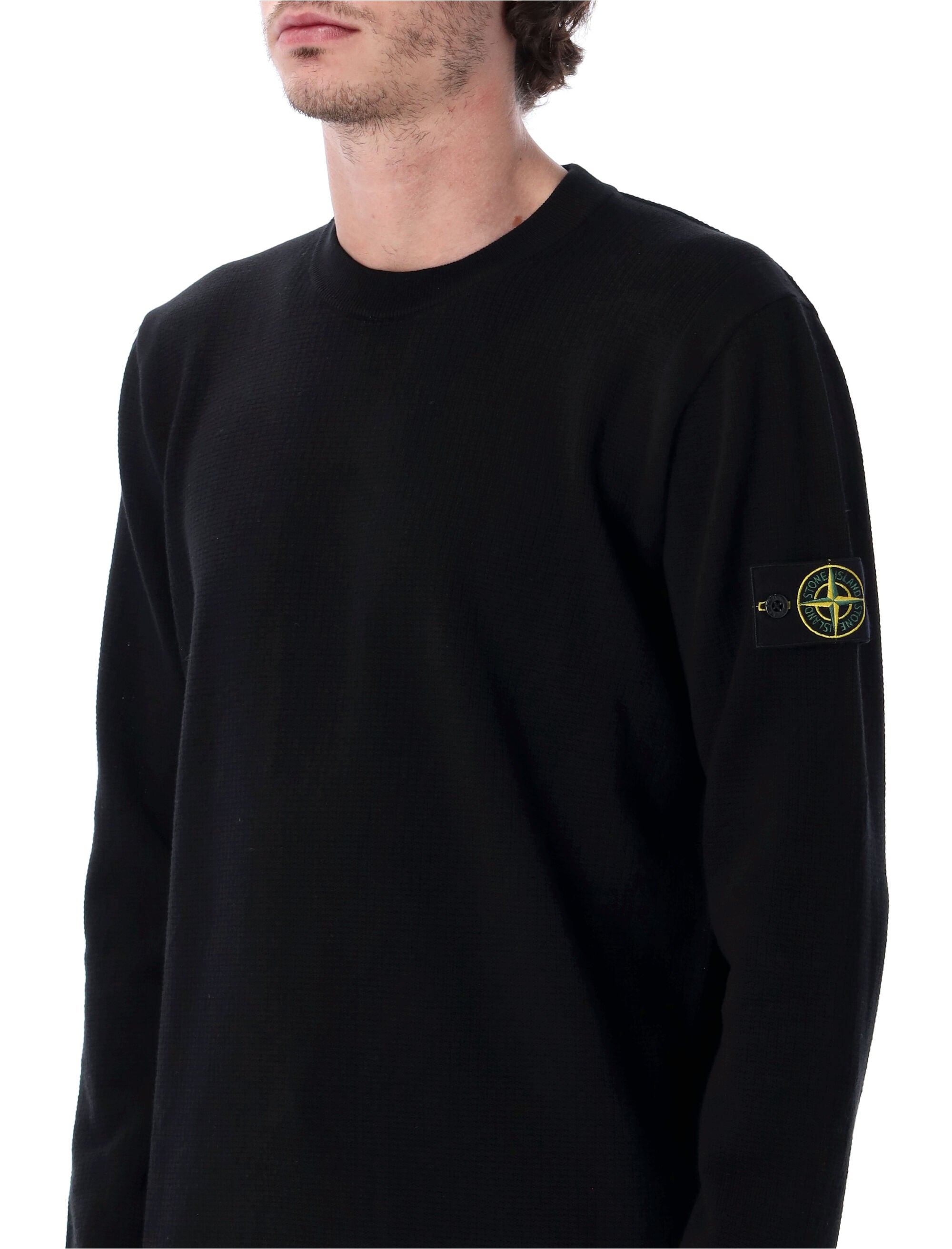 Stone Island cotton knit jumper Black External Sweater