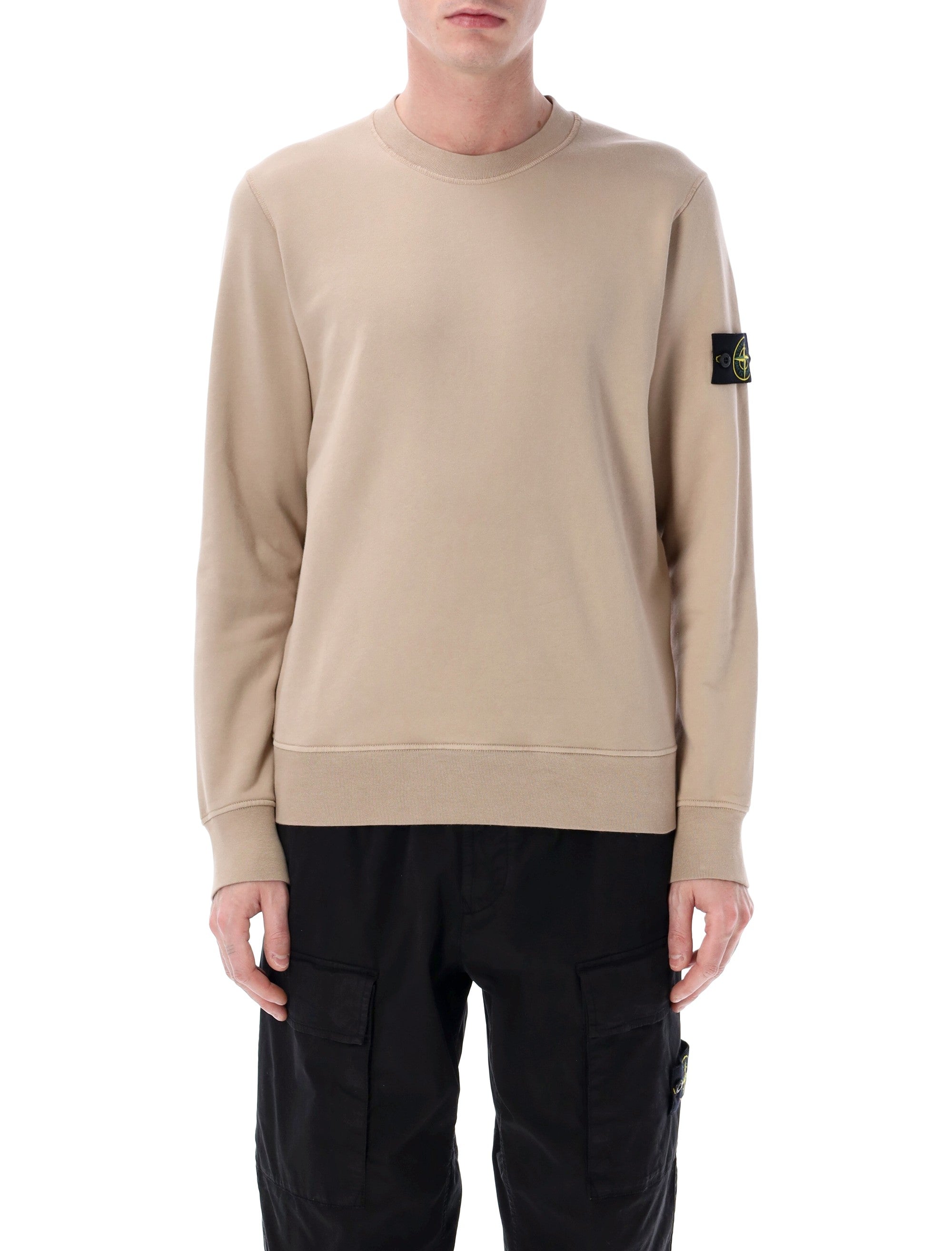 Stone Island organic cotton crewneck sweatshirt Desert