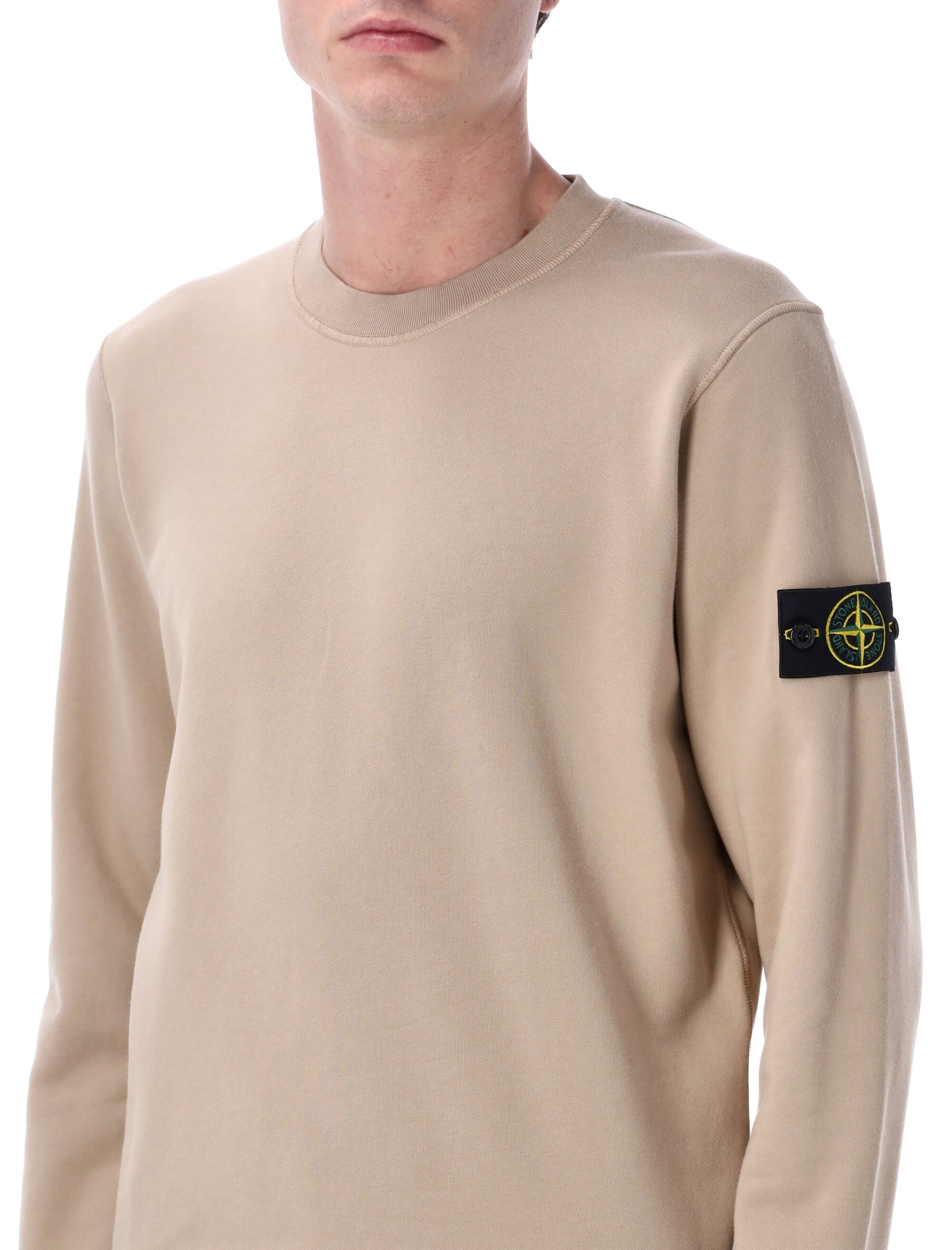 Stone Island organic cotton crewneck sweatshirt Desert