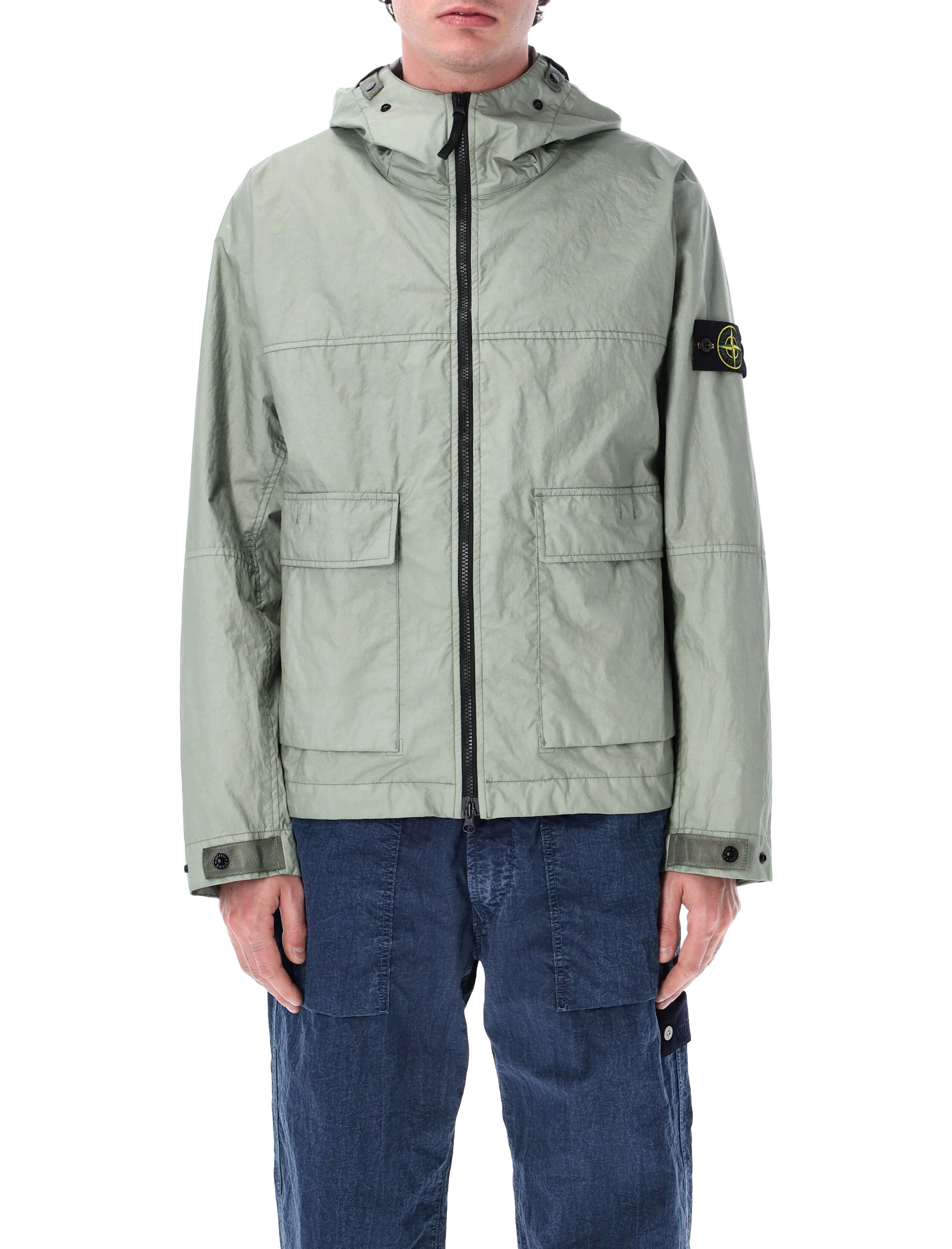 Stone Island Membrana 3L TC hooded jacket Sage External