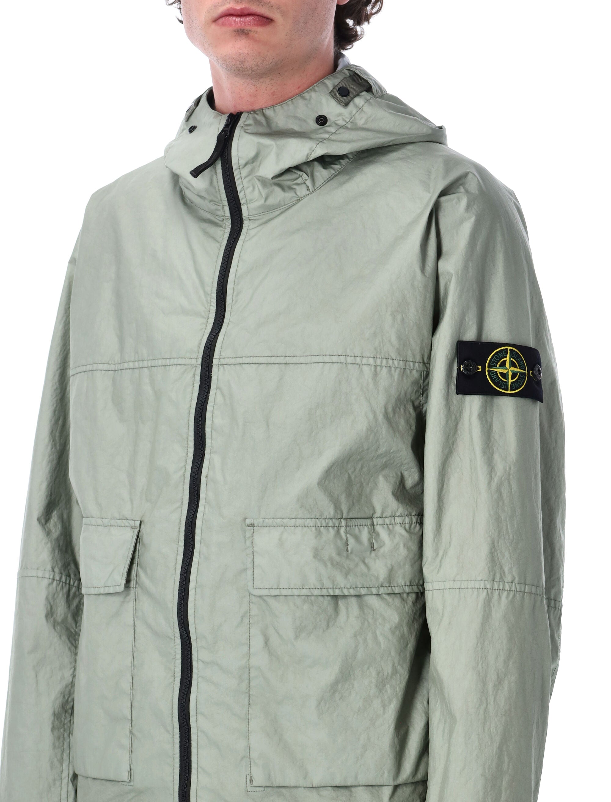 Stone Island Membrana 3L TC hooded jacket Sage External