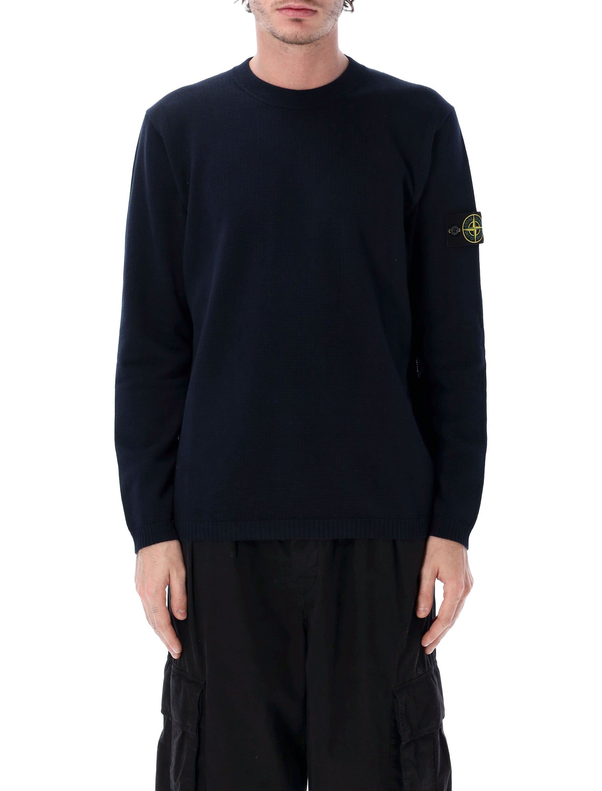 Stone Island cotton knit jumper Navy External Sweater