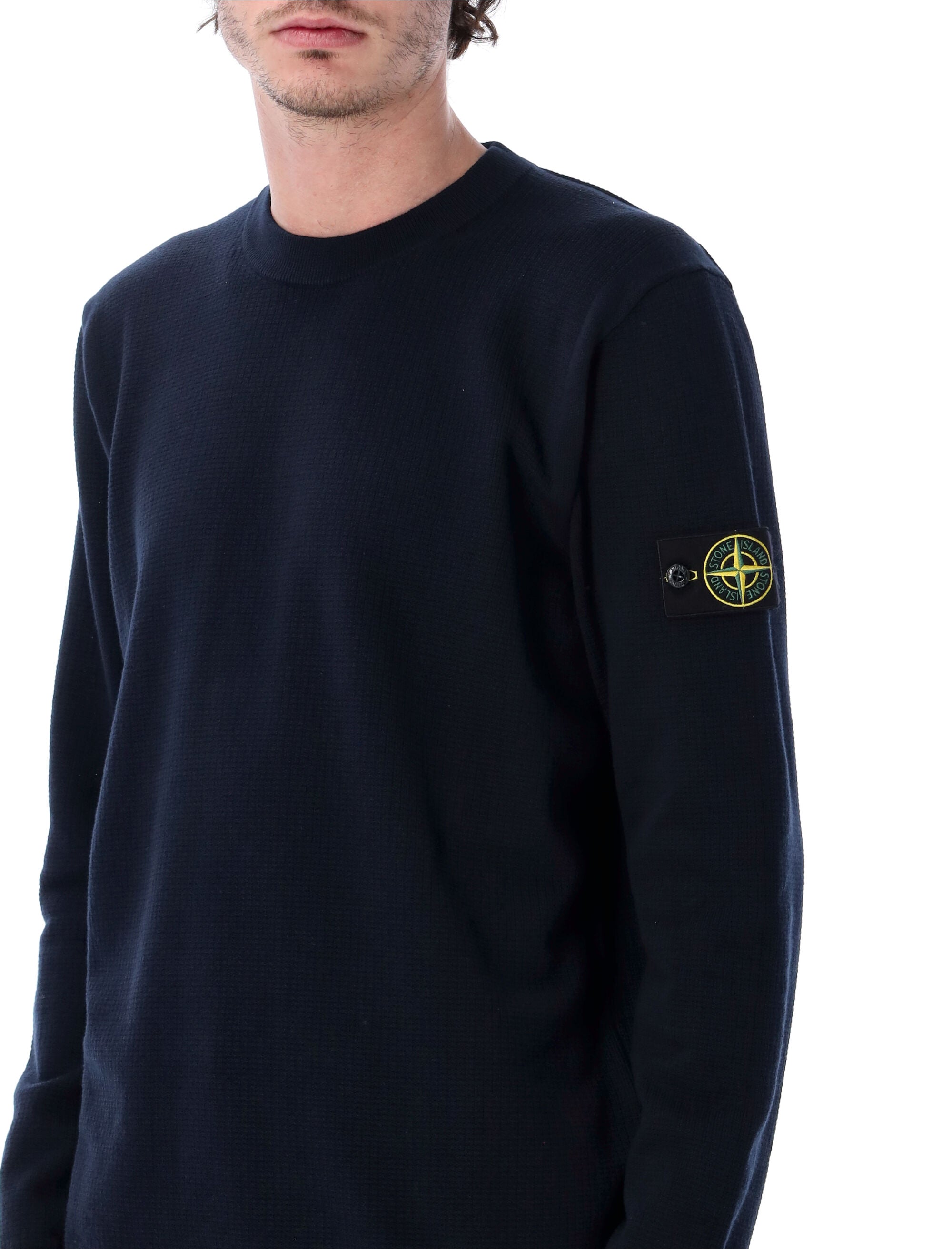 Stone Island cotton knit jumper Navy External Sweater