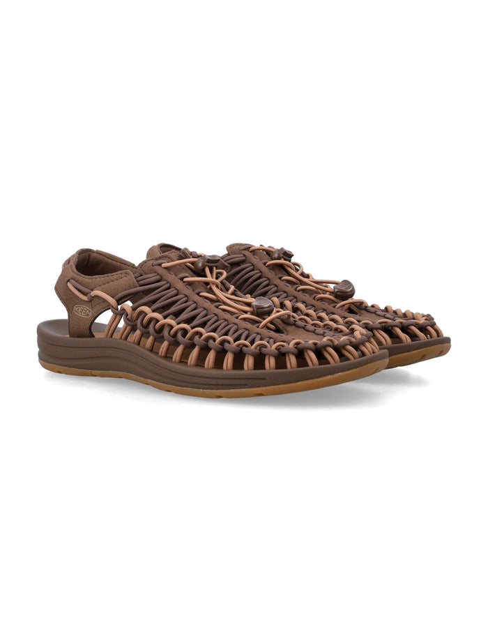 Keen Uneek Two-Cord Sandals - Dark Heart Upper Recycled Fabric Sole