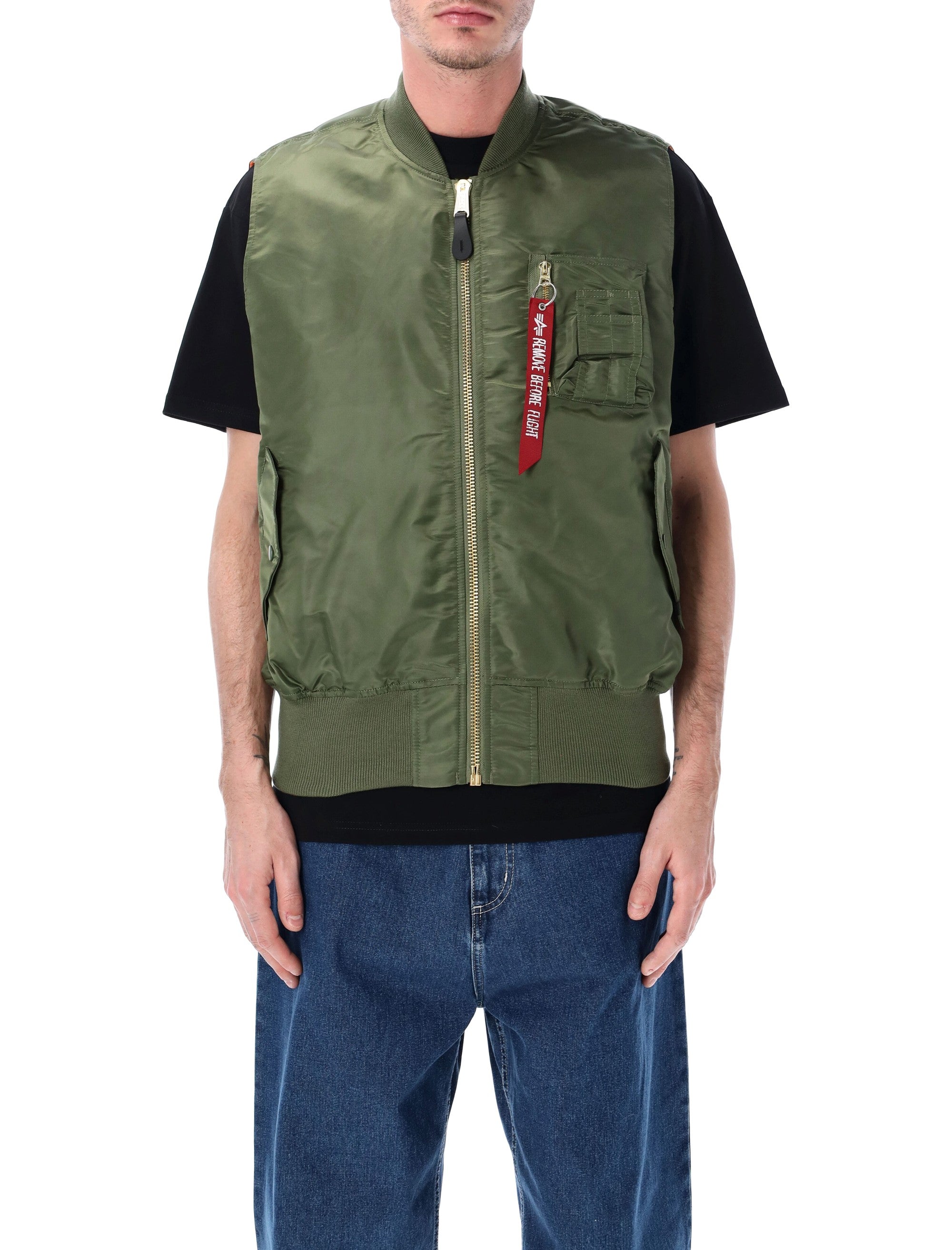 Alpha Industries Ma-1 Reversible Vest Sage Green Nylon