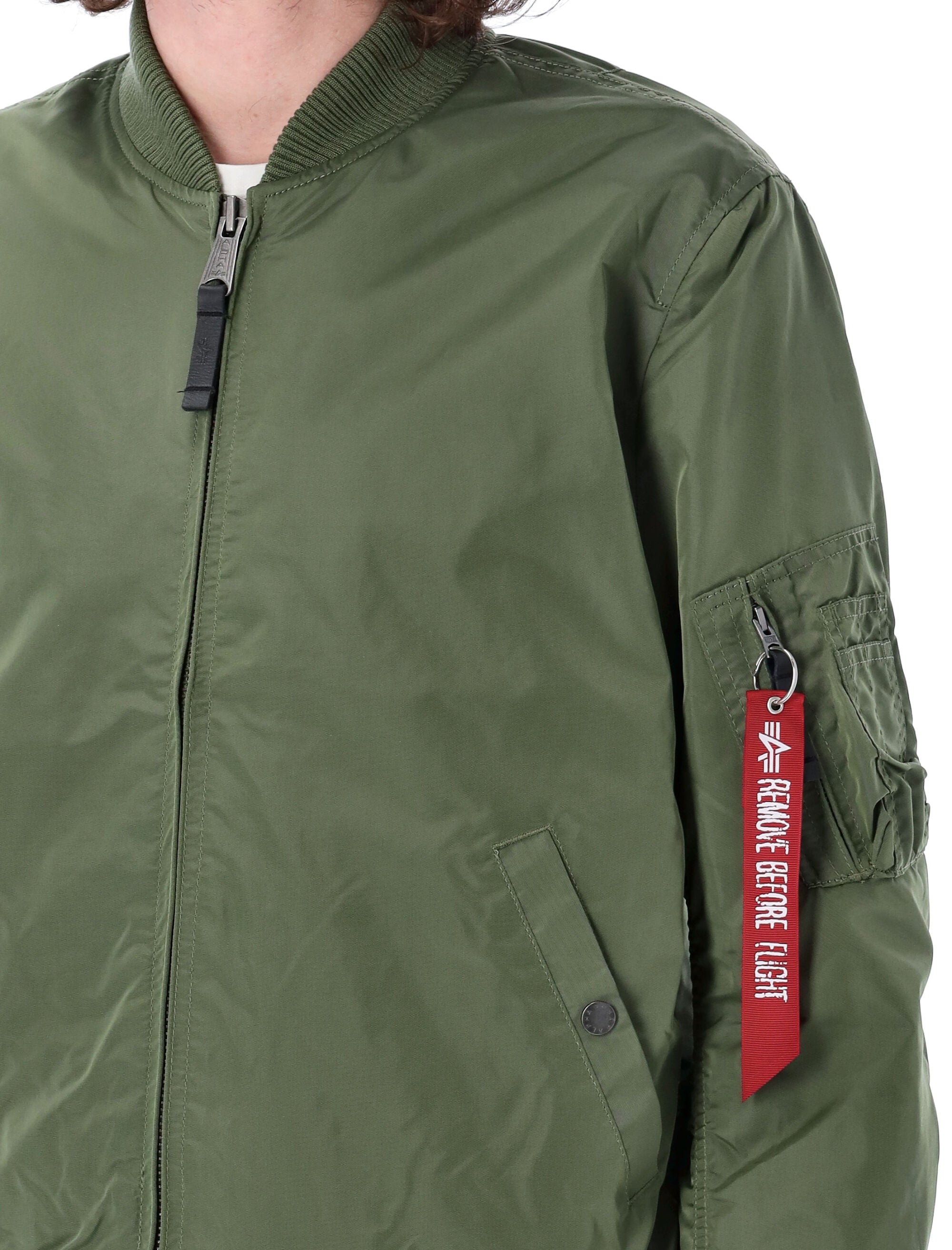 Alpha Industries MA-1 TT nylon bomber jacket Sage Green Lining