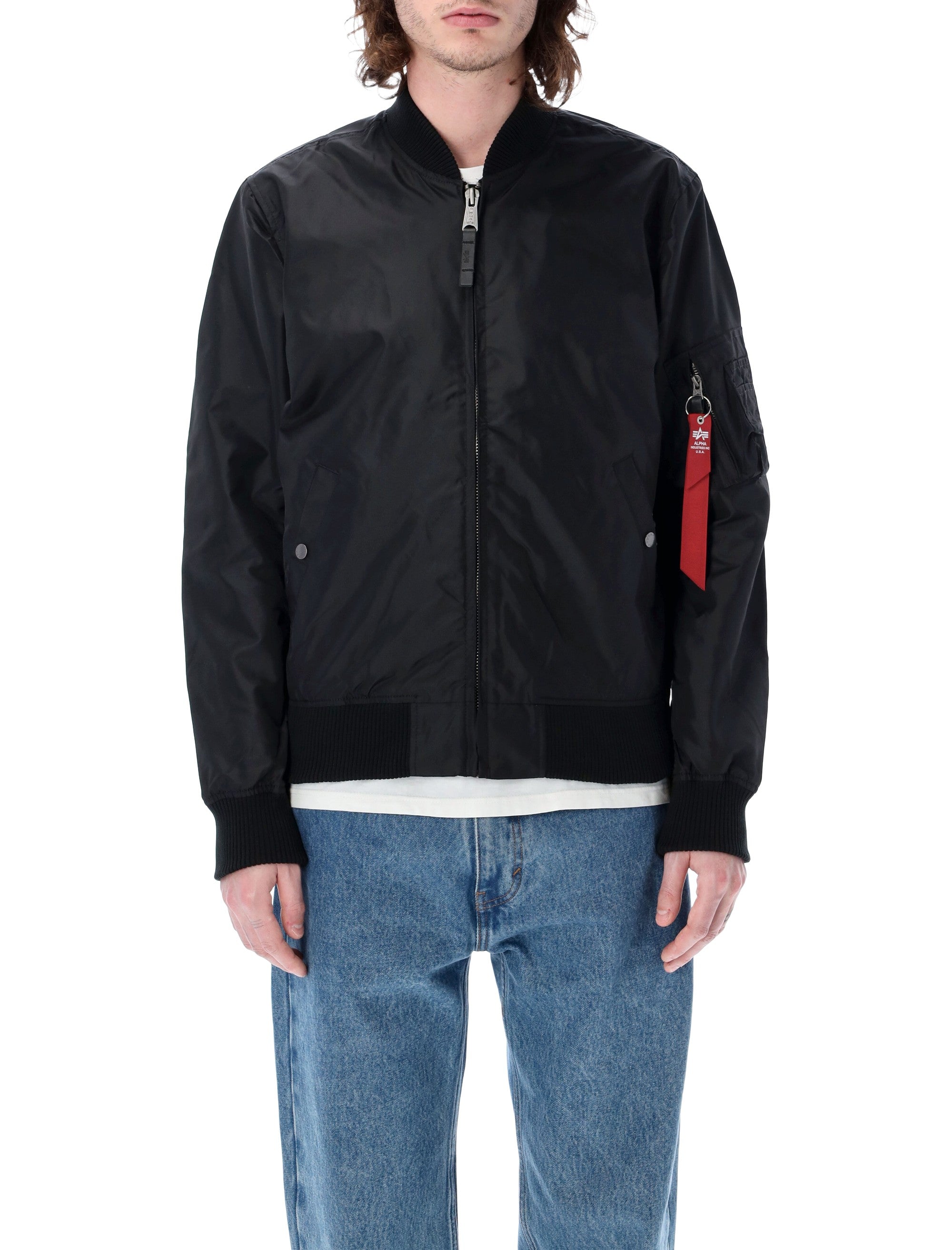 Alpha Industries MA-1 TT nylon bomber jacket Black Lining
