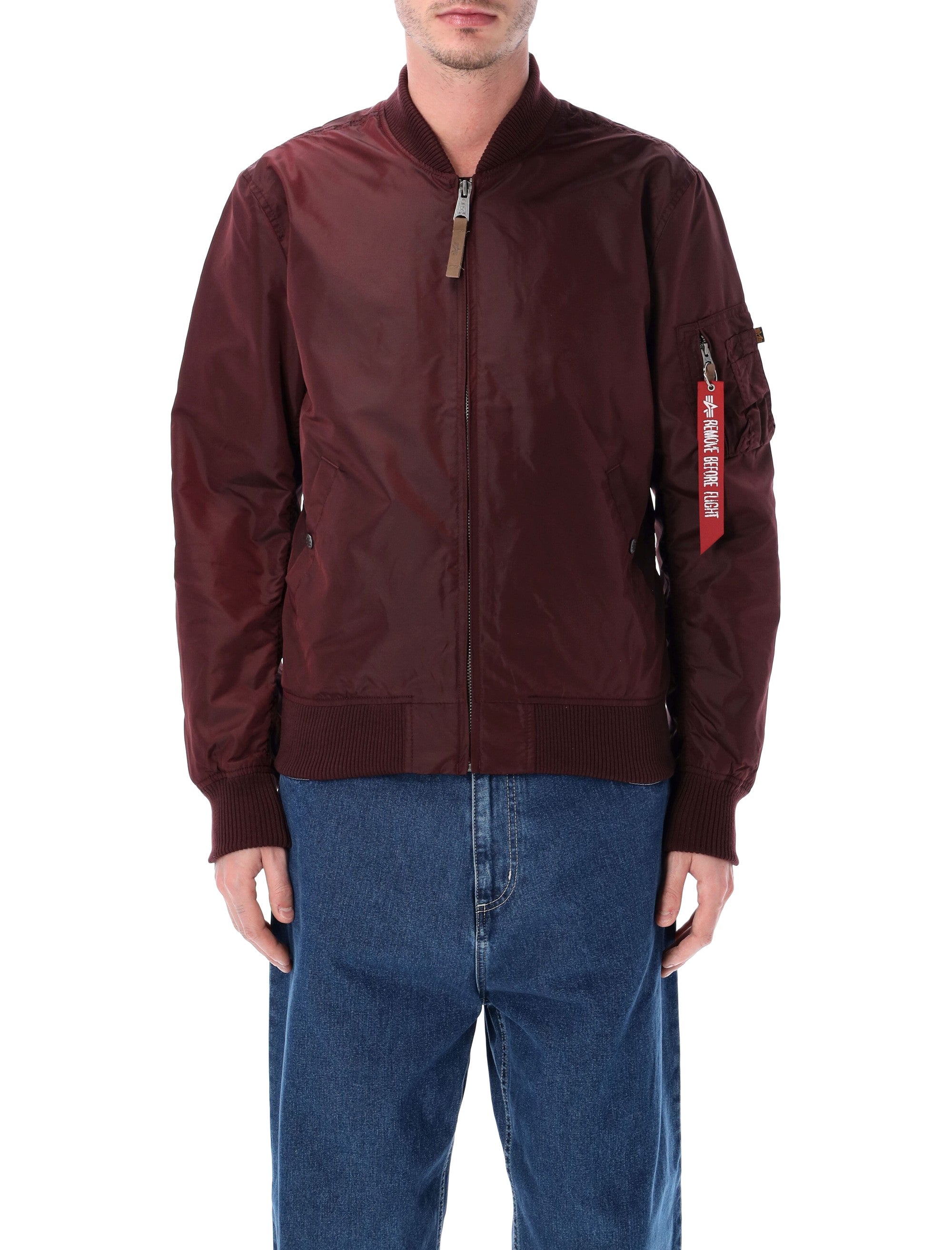 Alpha Industries MA-1 TT nylon bomber jacket Dk Maroon Lining