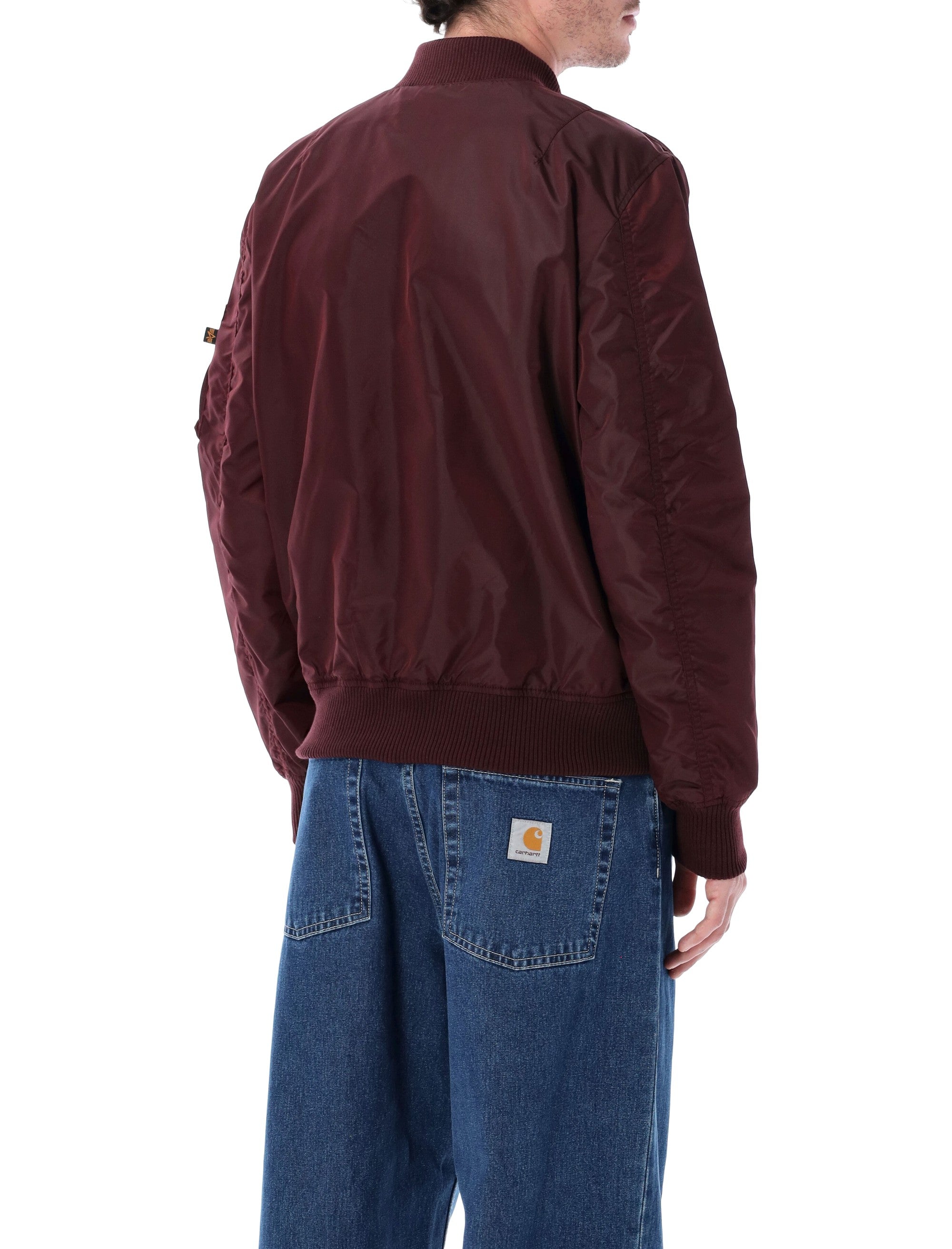 Alpha Industries MA-1 TT nylon bomber jacket Dk Maroon Lining