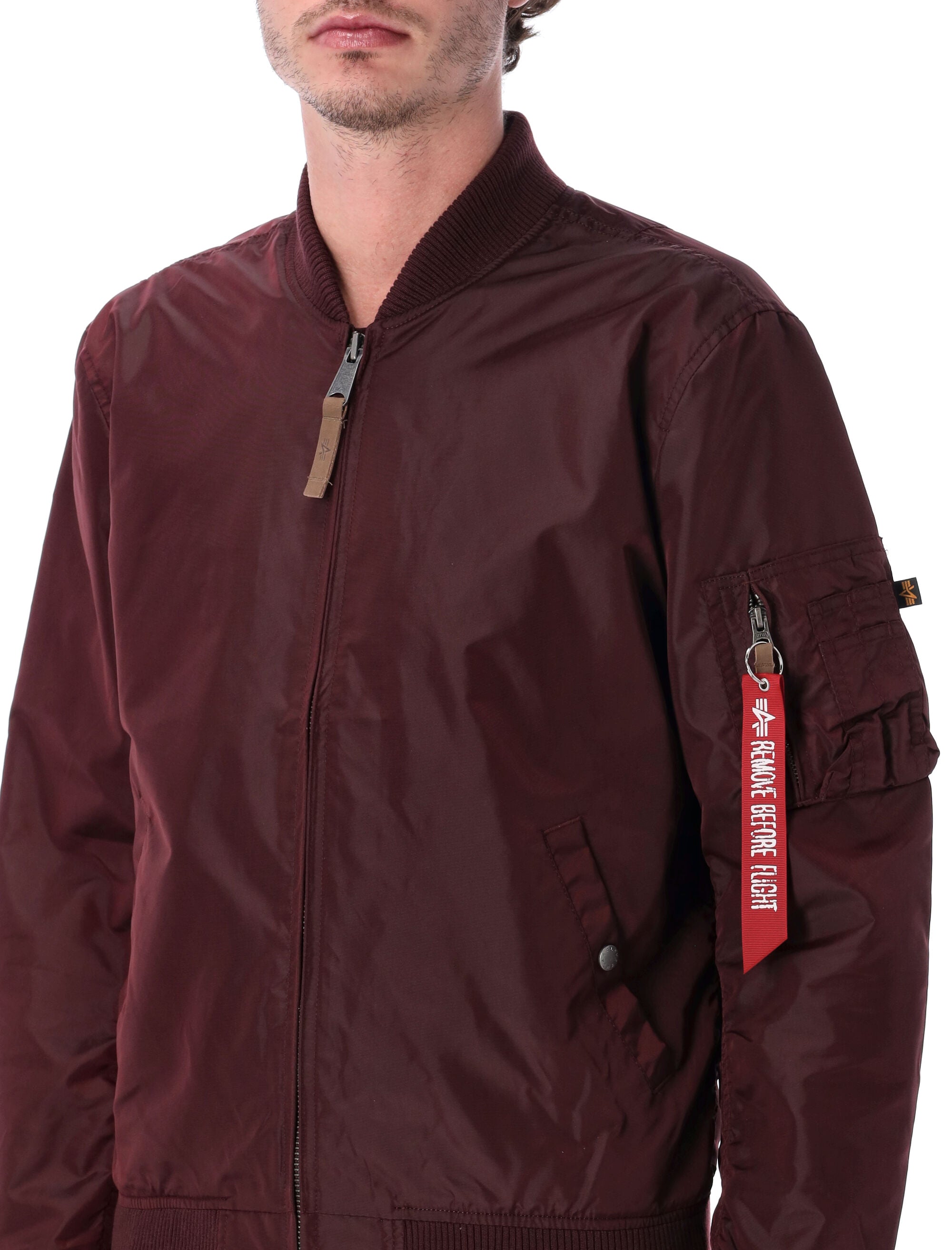 Alpha Industries MA-1 TT nylon bomber jacket Dk Maroon Lining