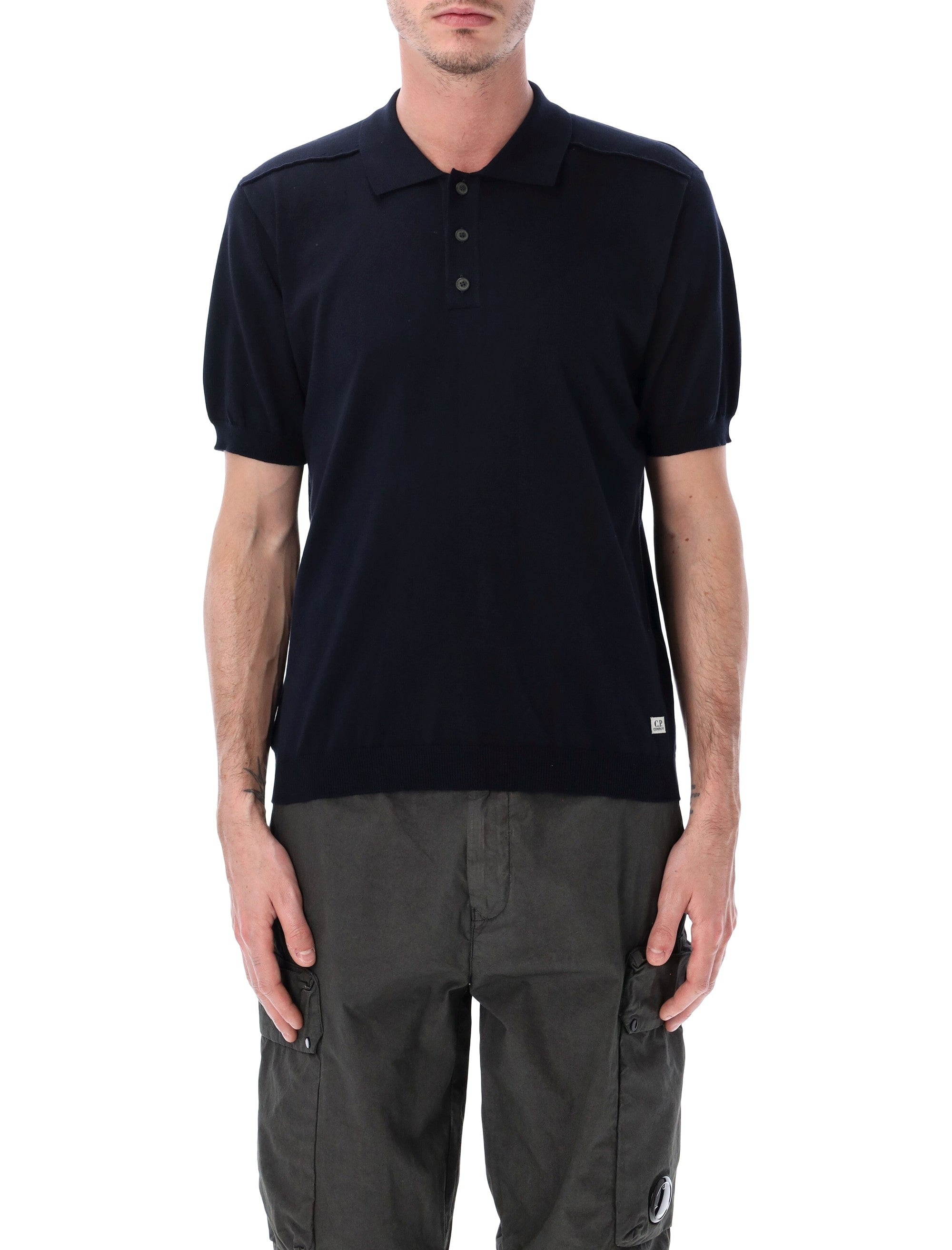 C.p. Company Cotton Short-Sleeve Polo Dark Navy T-shirt