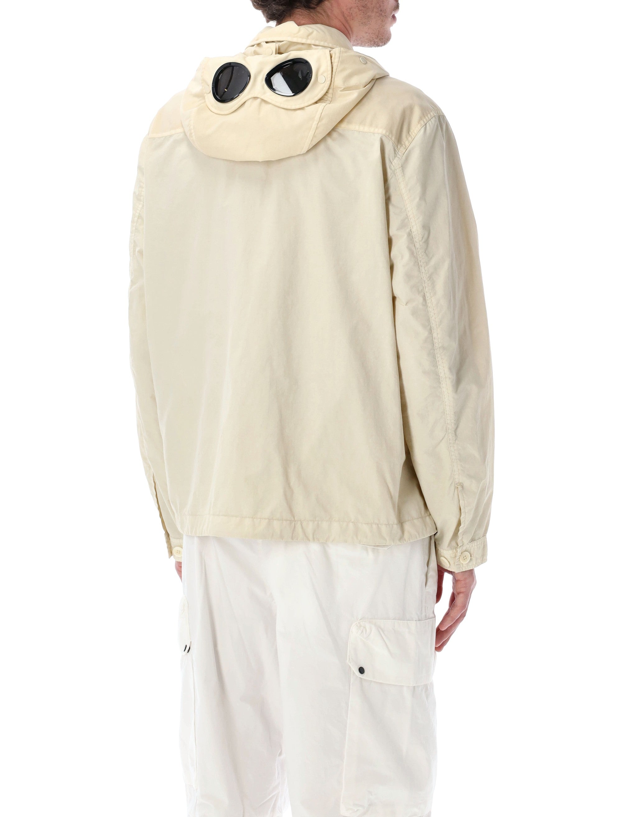 C.p. Company Nylon Goggle Overshirt Frozen Ecru Polyamide Jacket