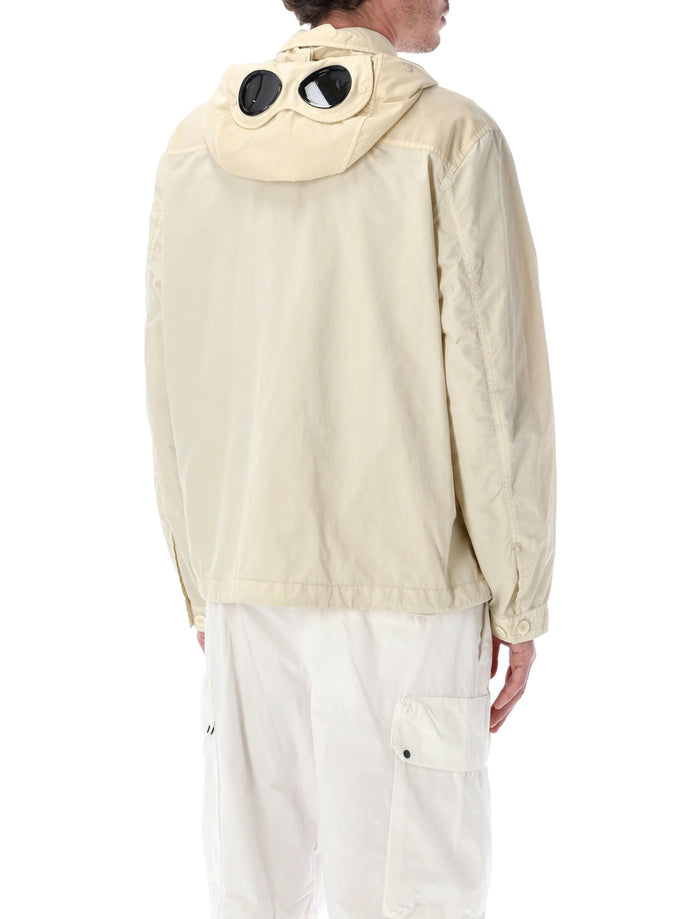 C.p. Company Nylon Goggle Overshirt Frozen Ecru Polyamide Jacket