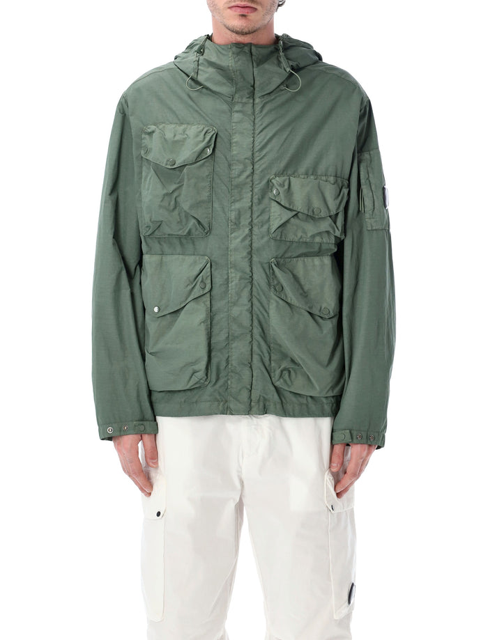 C.p. Company Flatt Nylon Goggle Jacket Olive Laurel Wrea Polyamide