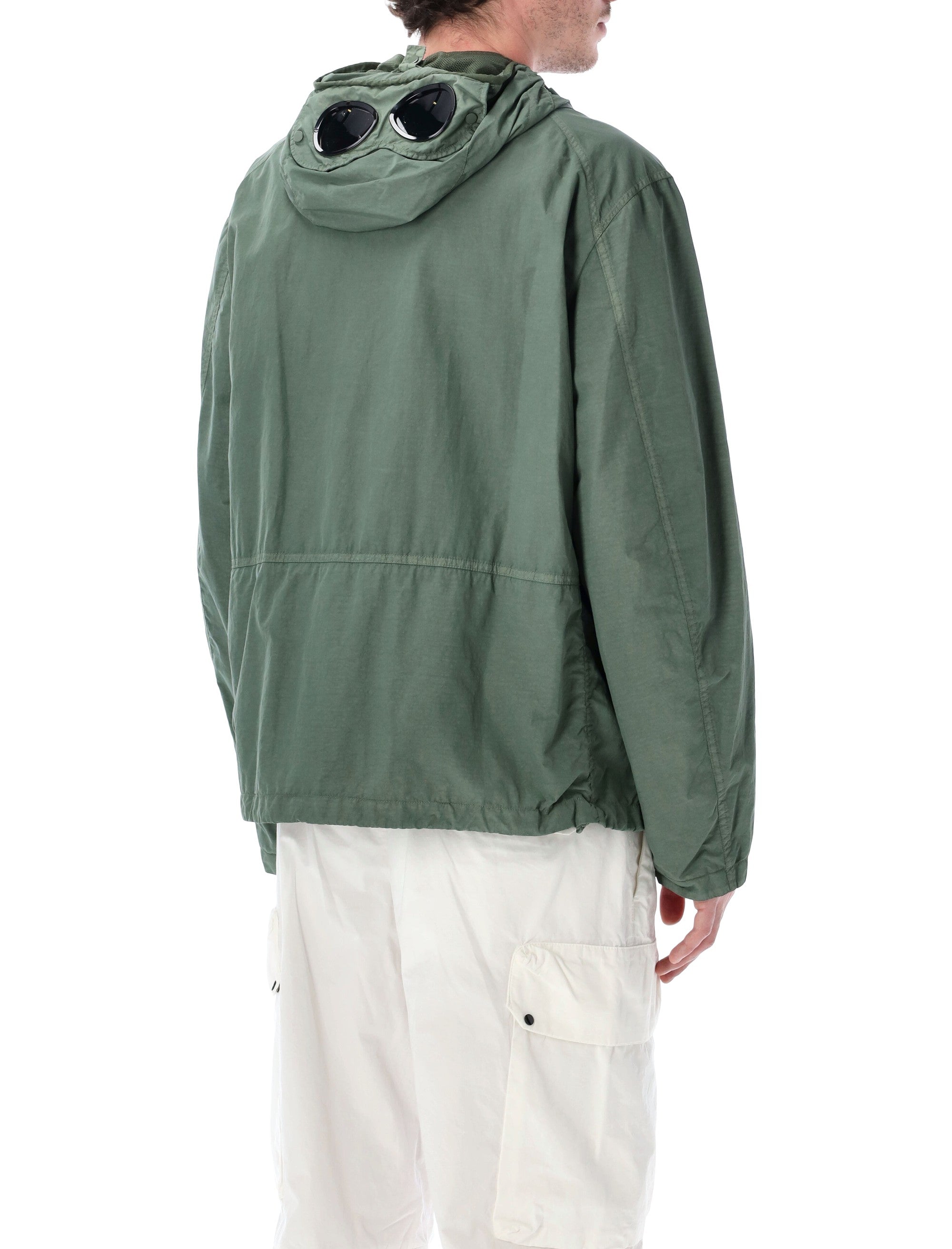 C.p. Company Flatt Nylon Goggle Jacket Olive Laurel Wrea Polyamide