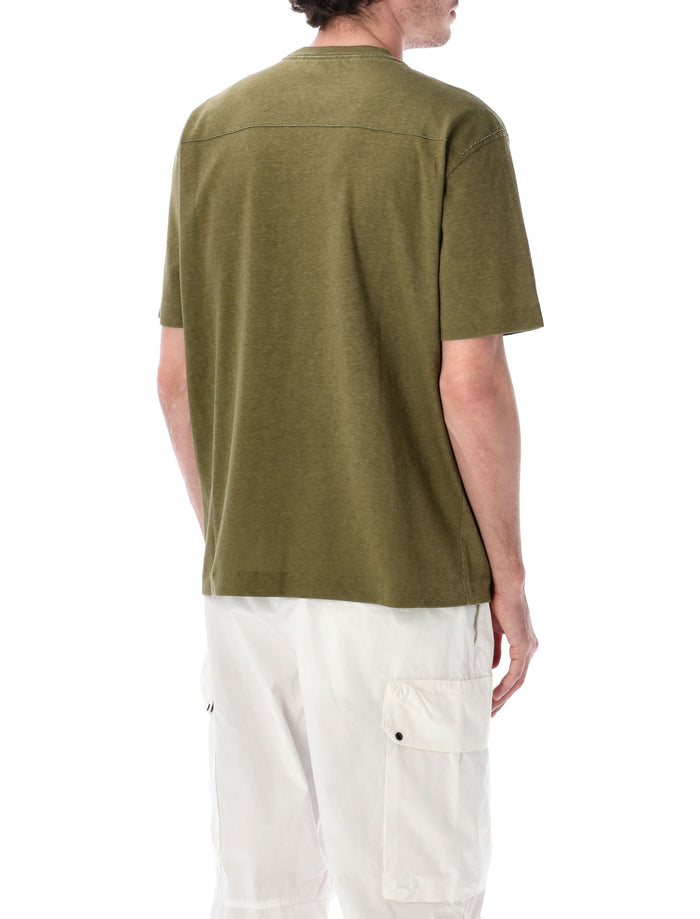 C.p. Company 20-1 Jersey Plated Logo T-Shirt Olive Mel Dried Herb Cotton