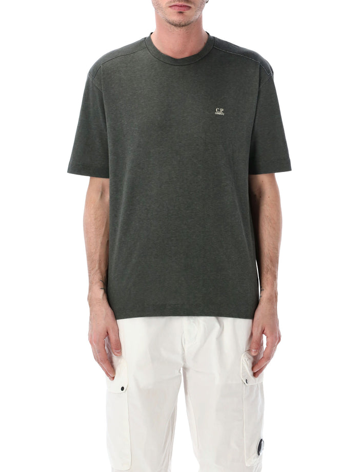 C.p. Company 20-1 Jersey Plated Logo T-Shirt Grey Mel Gunmetal Cotton