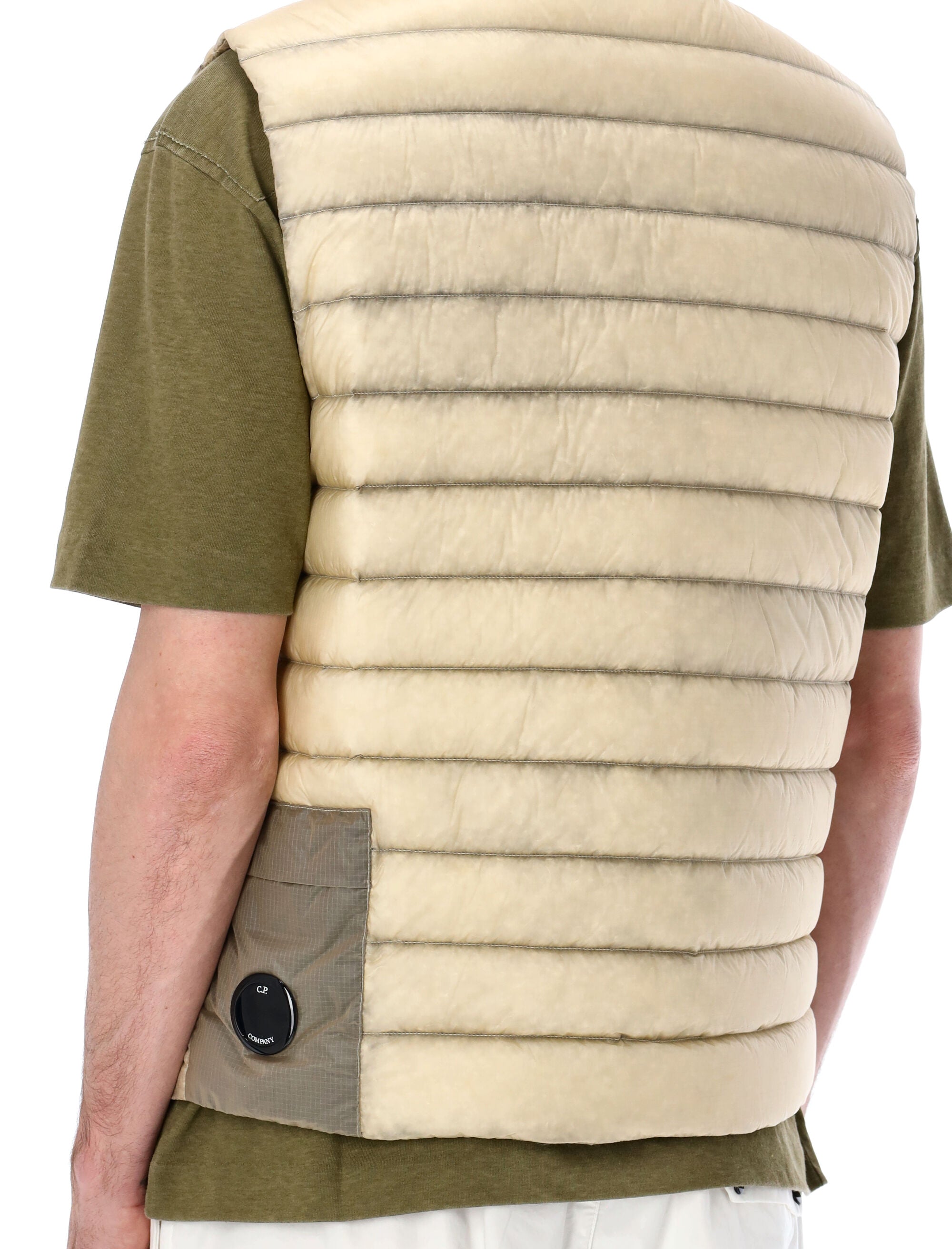 C.p. Company D.d. Shell Down Lens Gilet Frozen Ecru Polyamide Padding Jacket