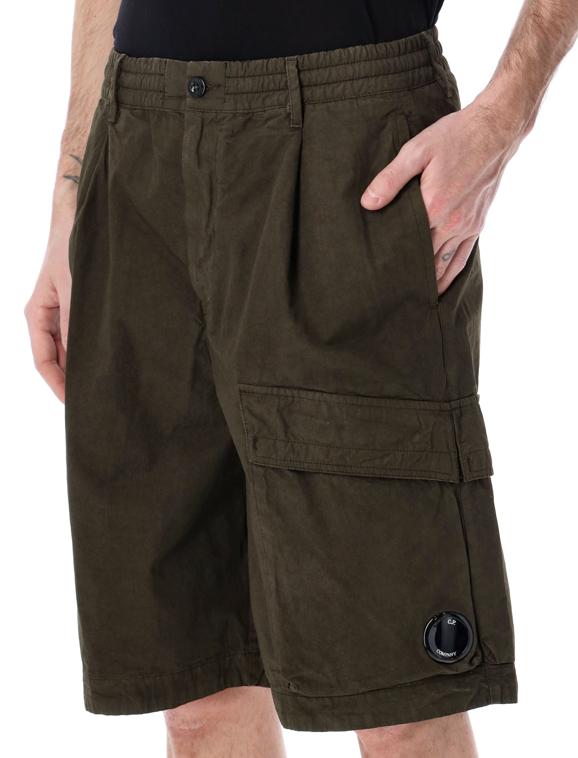 C.P. Company Microreps cargo shorts Dk Olive Cotton