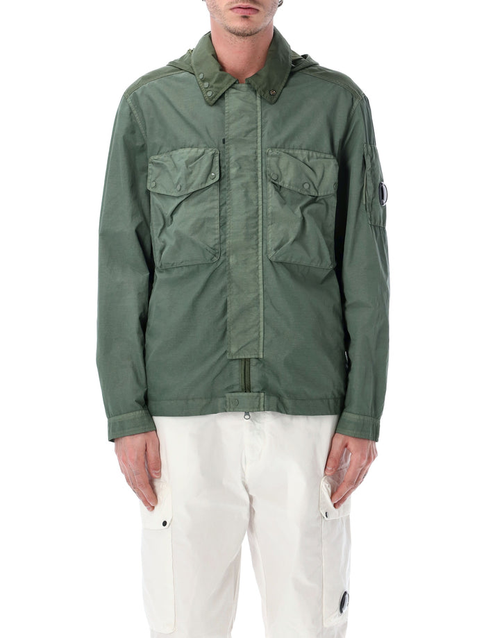 C.p. Company Nylon Goggle Overshirt Olive Laurel Wrea Polyamide Jacket