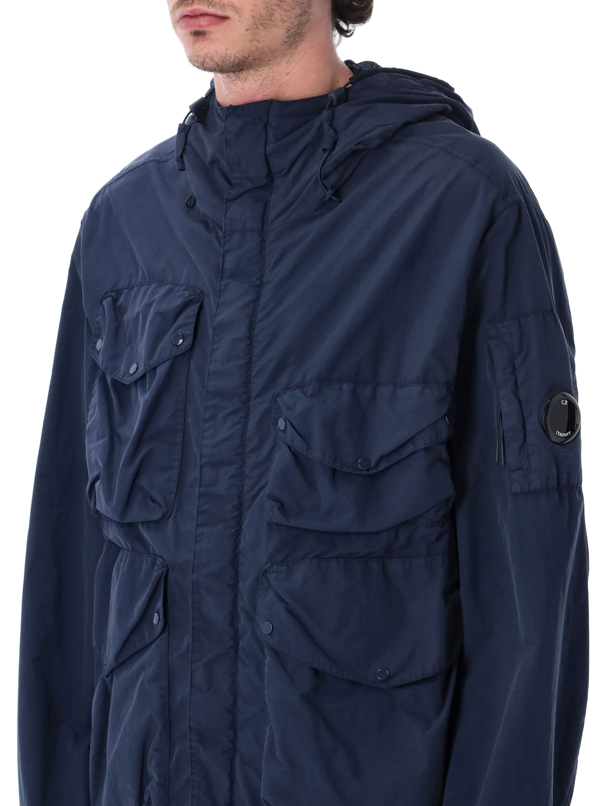 C.p. Company Flatt Nylon Goggle Jacket Midnight Navy Polyamide