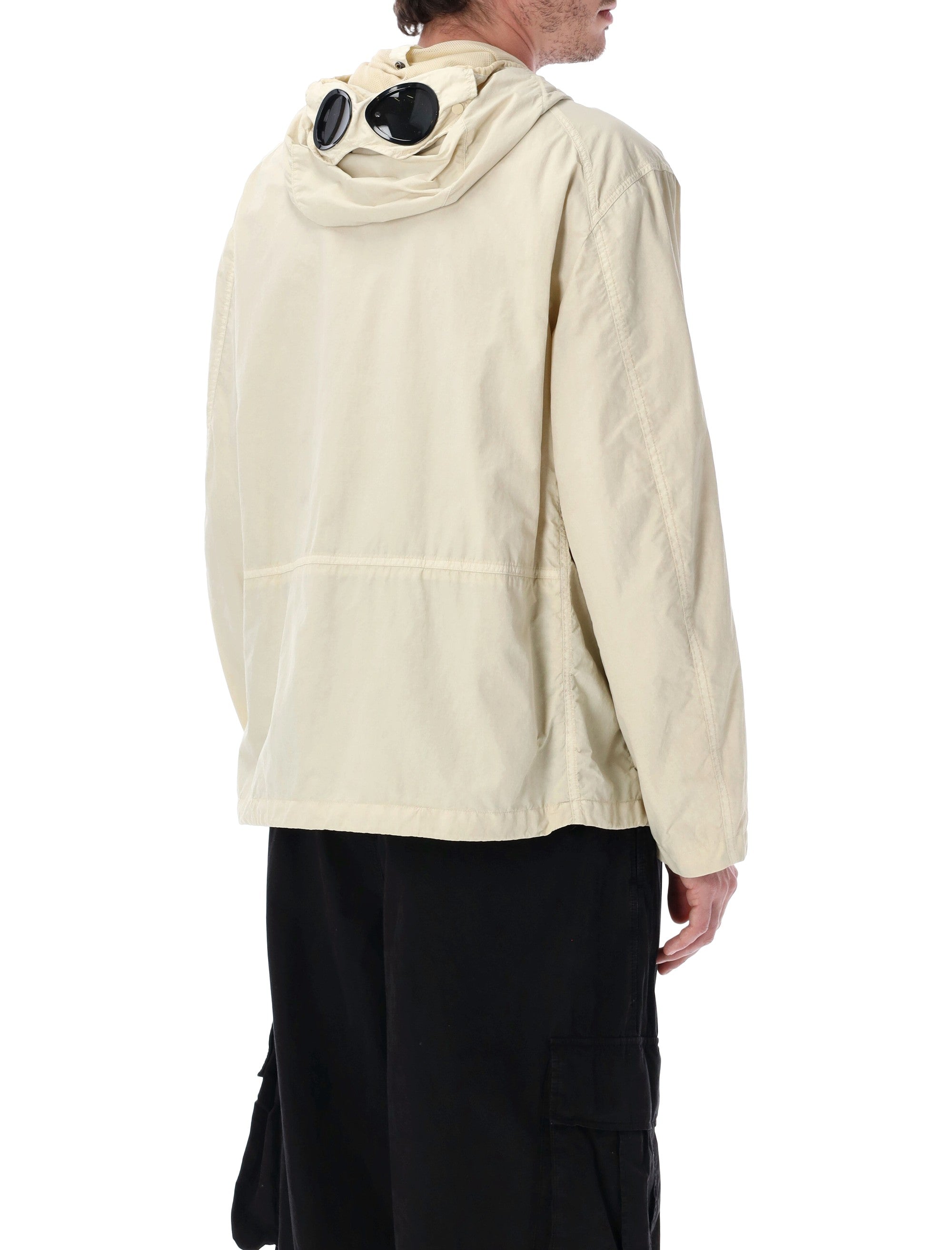 C.p. Company Flatt Nylon Goggle Jacket Frozen Ecru Polyamide