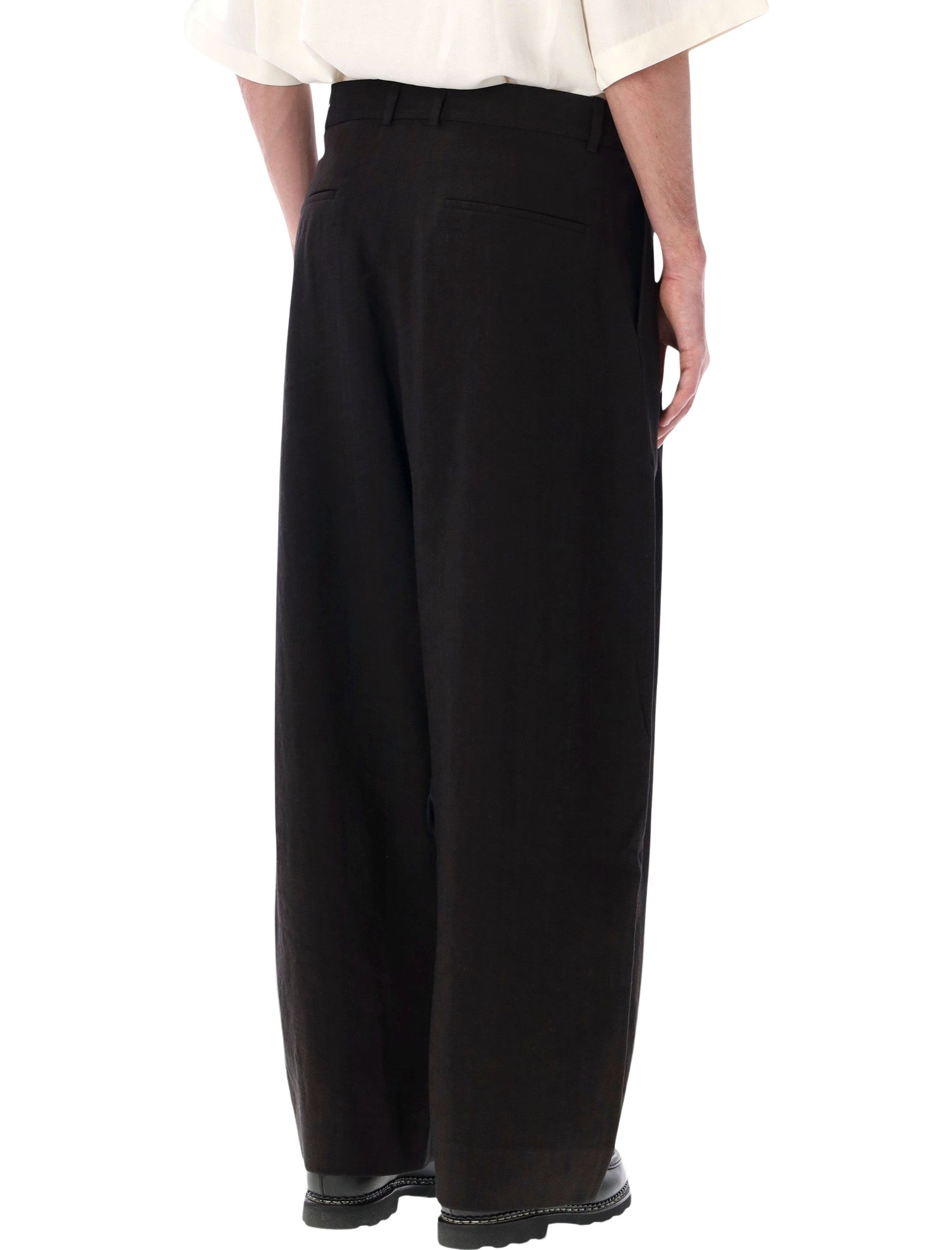 Studio Nicholson Line Linen-Viscose Pants Espresso