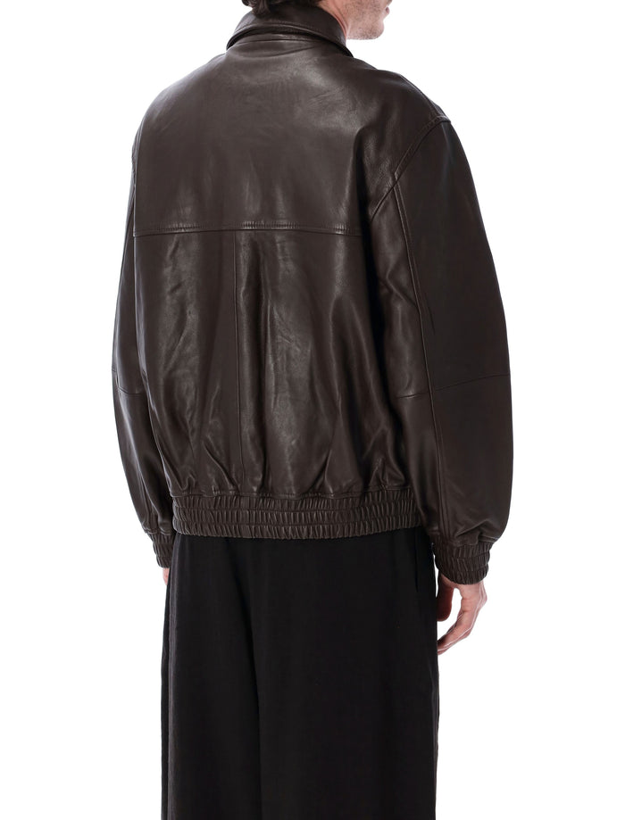 Studio Nicholson Piston Lamb Leather Jacket Brown Lining