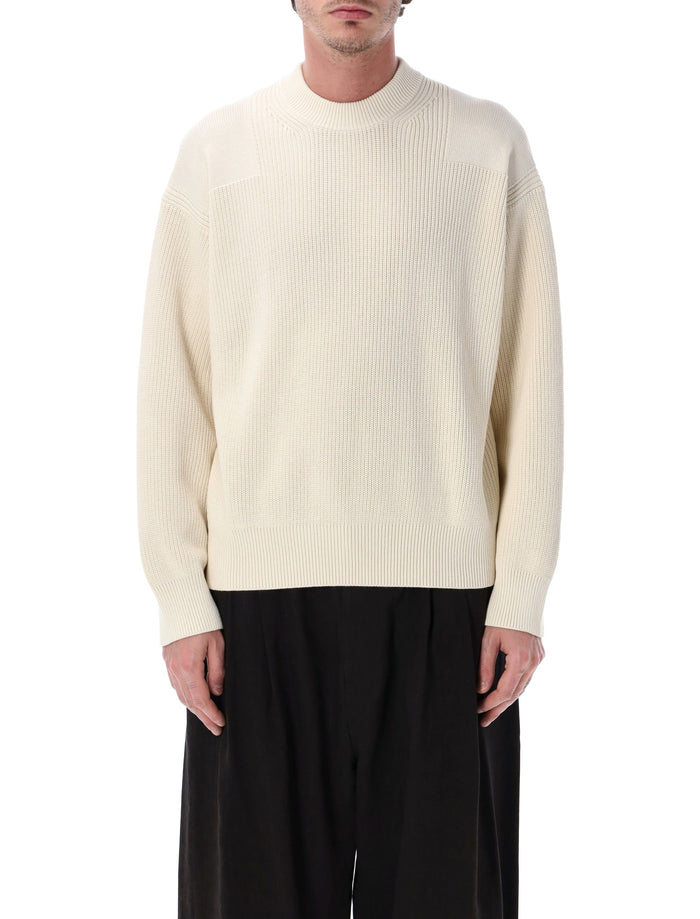 Studio Nicholson Combo Knit Sweater Parchment Cotton
