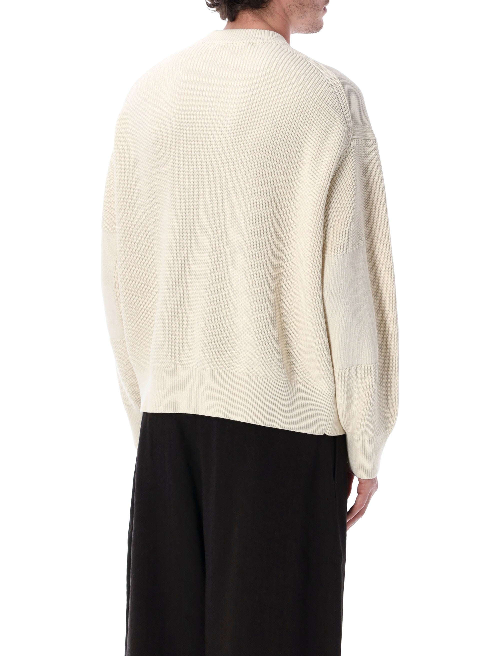 Studio Nicholson Combo Knit Sweater Parchment Cotton