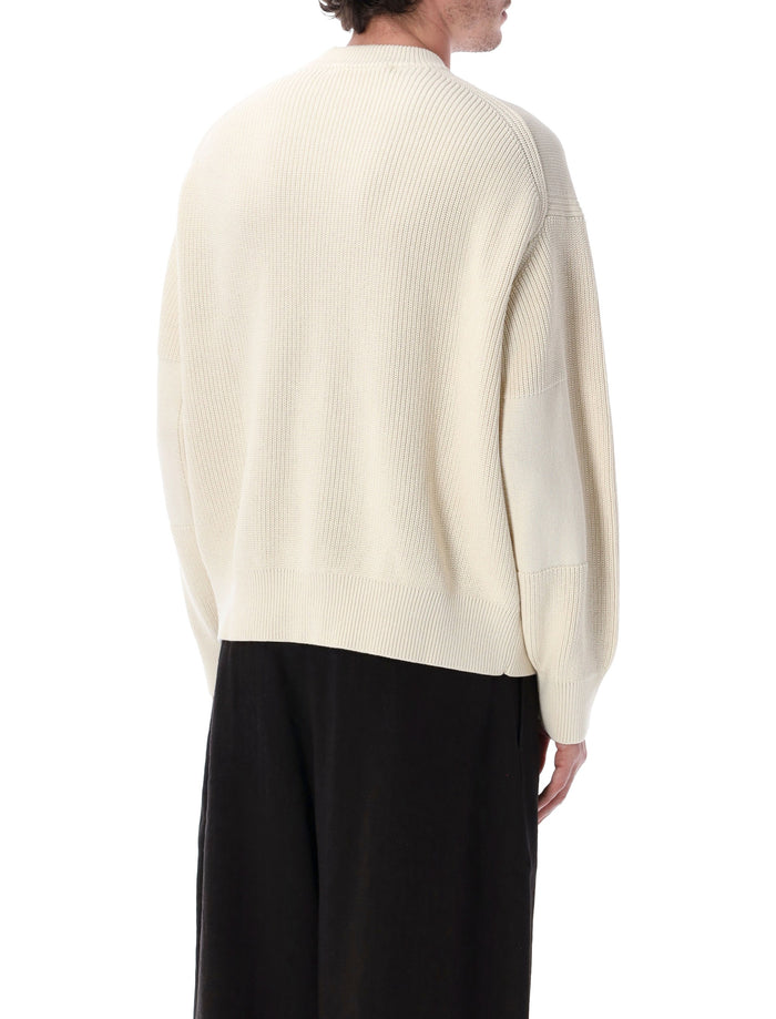 Studio Nicholson Combo Knit Sweater Parchment Cotton